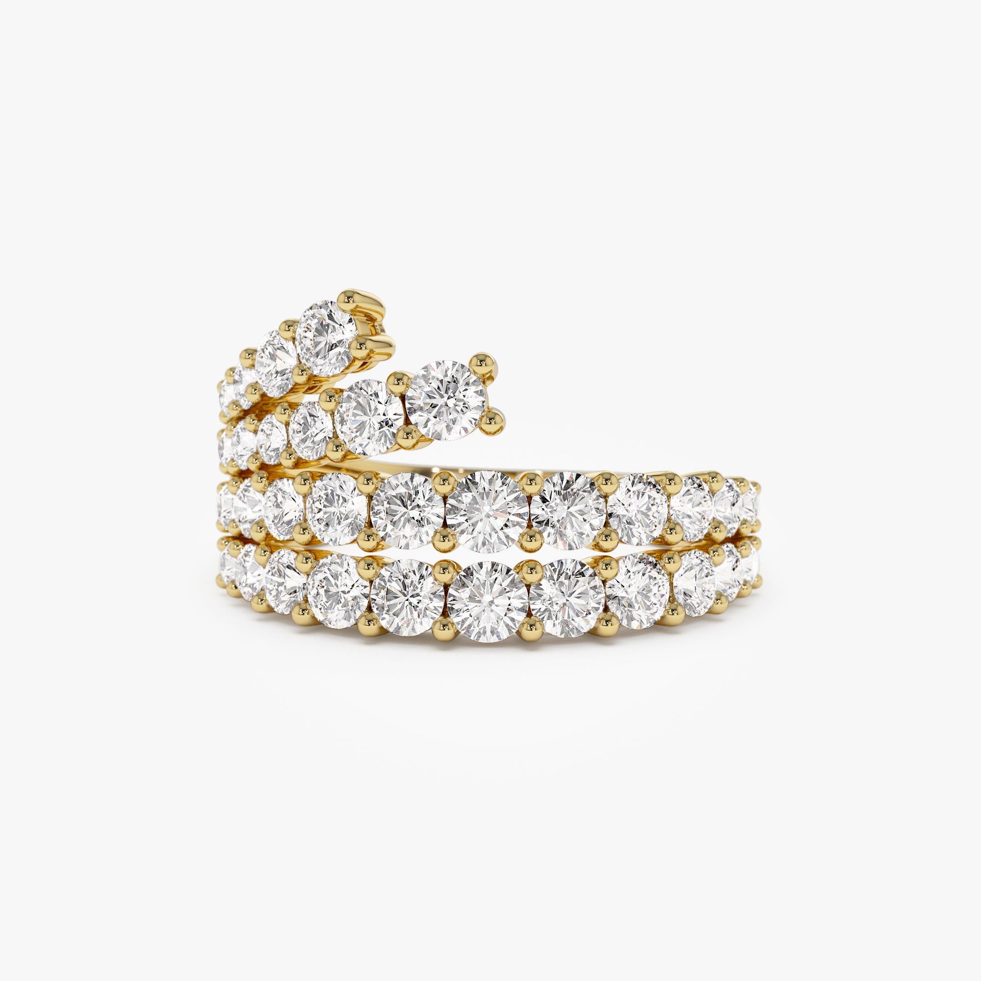 OBFJ1360 - 14k Wave Diamond Statement Ring 1