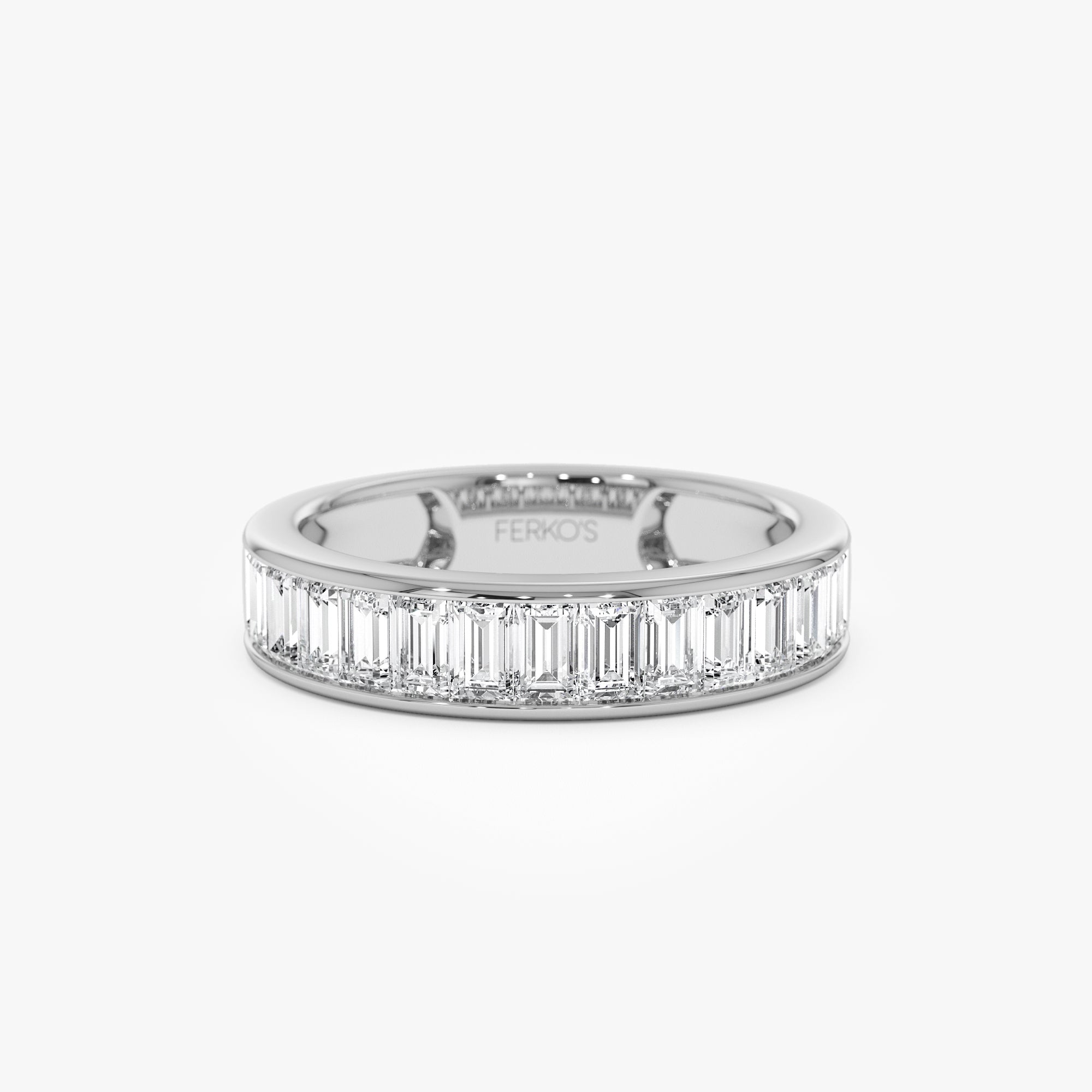 OBFJ1019 - 1.55 ctw 14k Channel Setting Baguette Lab Grown Diamond Anniversary Ring - Stella 7