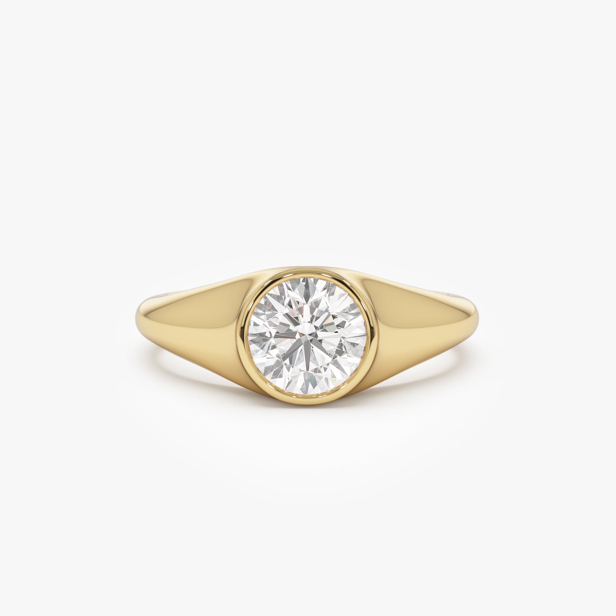 OBFJ0974 - 1.00 ctw 14k Round Shaped Lab Grown Diamond Ring - Alina 1