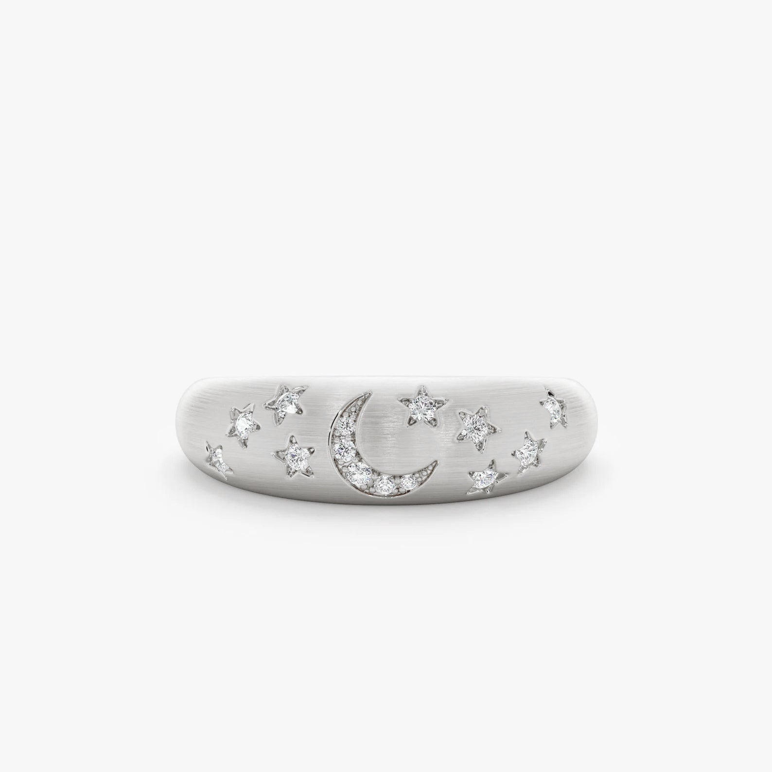 OBFJ0766 - 14k Matte Finish Celestial Diamond Ring 8