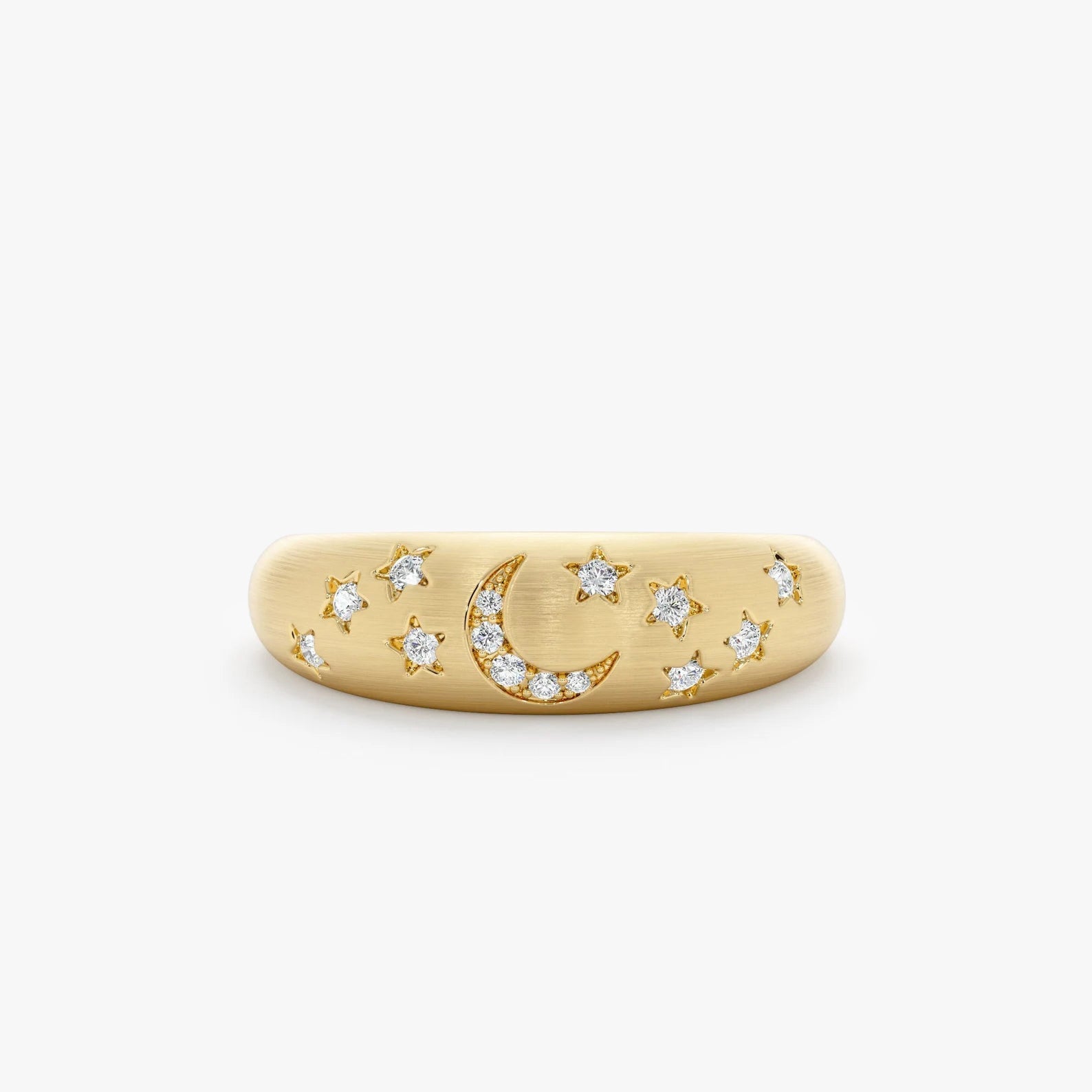 OBFJ0766 - 14k Matte Finish Celestial Diamond Ring 1
