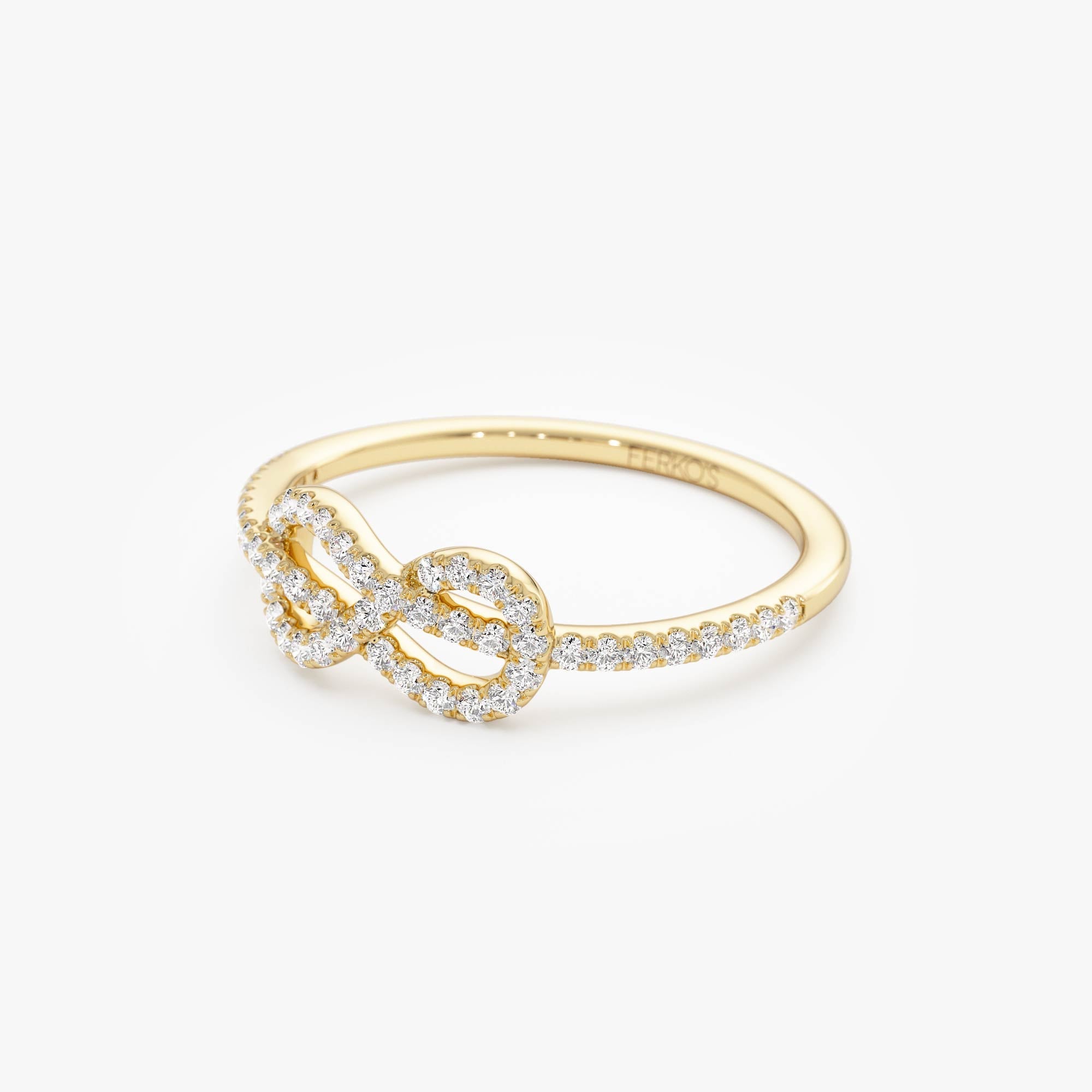 OBFJ0885 - 14K Infinity Knot Diamond Ring 8