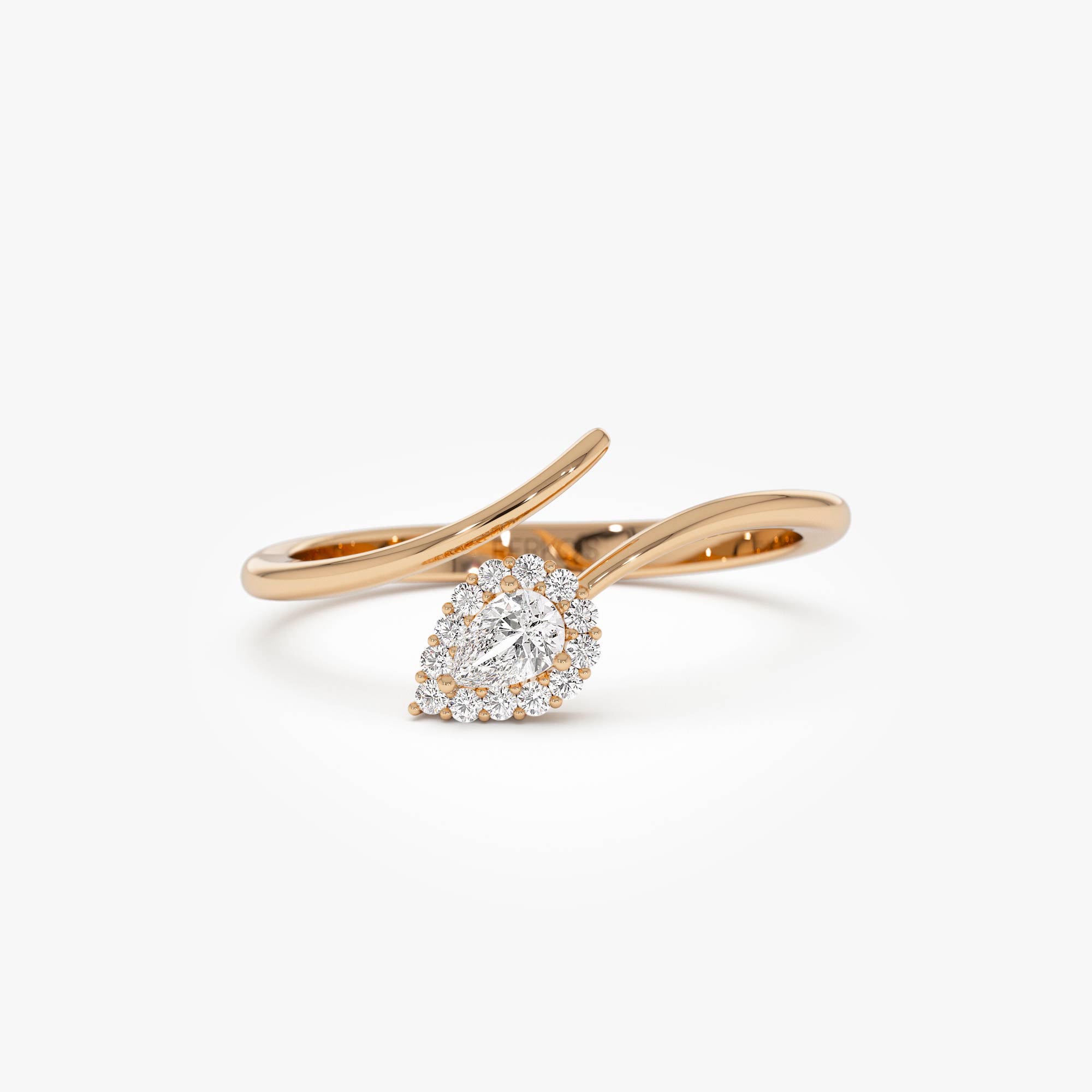 OBFJ0873 - 14K Pear-Shaped Diamond Wrap Ring 7