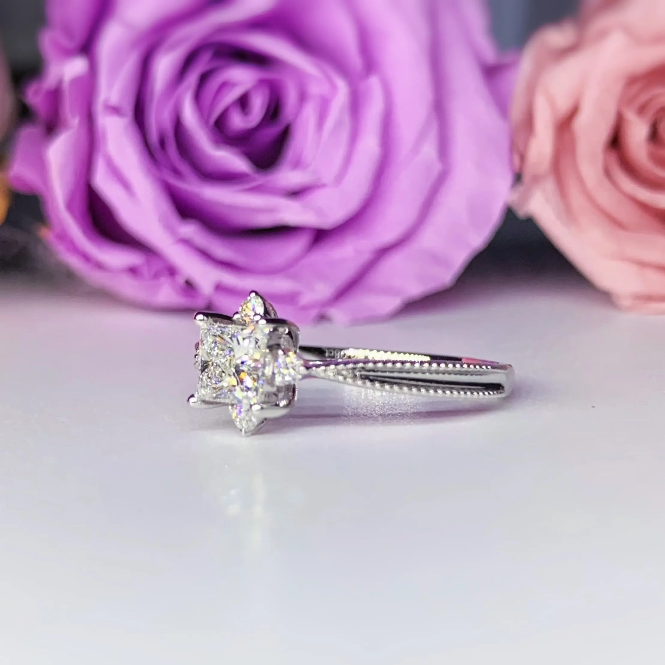 Princess Cut Halo Diamond Engagement Ring [Setting Only] - LGR072S CHARLISA™