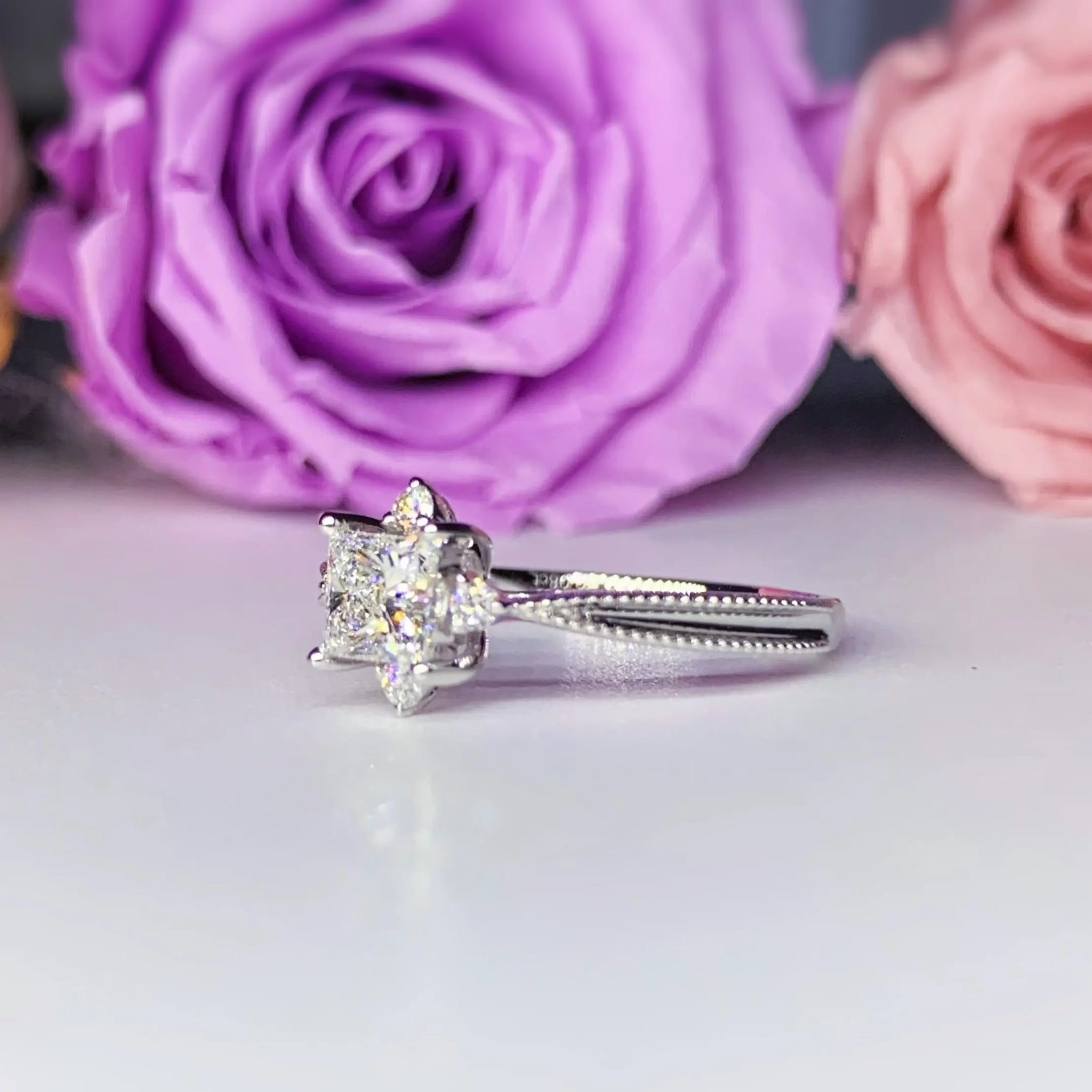 Princess Cut Halo Diamond Engagement Ring [Setting Only] - LGR072S CHARLISA™