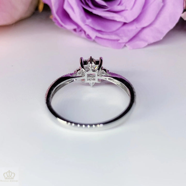 0.51CT Princess Cut Halo Lab Grown Diamond Engagement Ring - LGR072 CHARLISA™