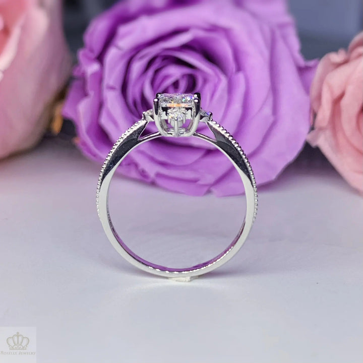 0.51CT Princess Cut Halo Lab Grown Diamond Engagement Ring - LGR072 CHARLISA™