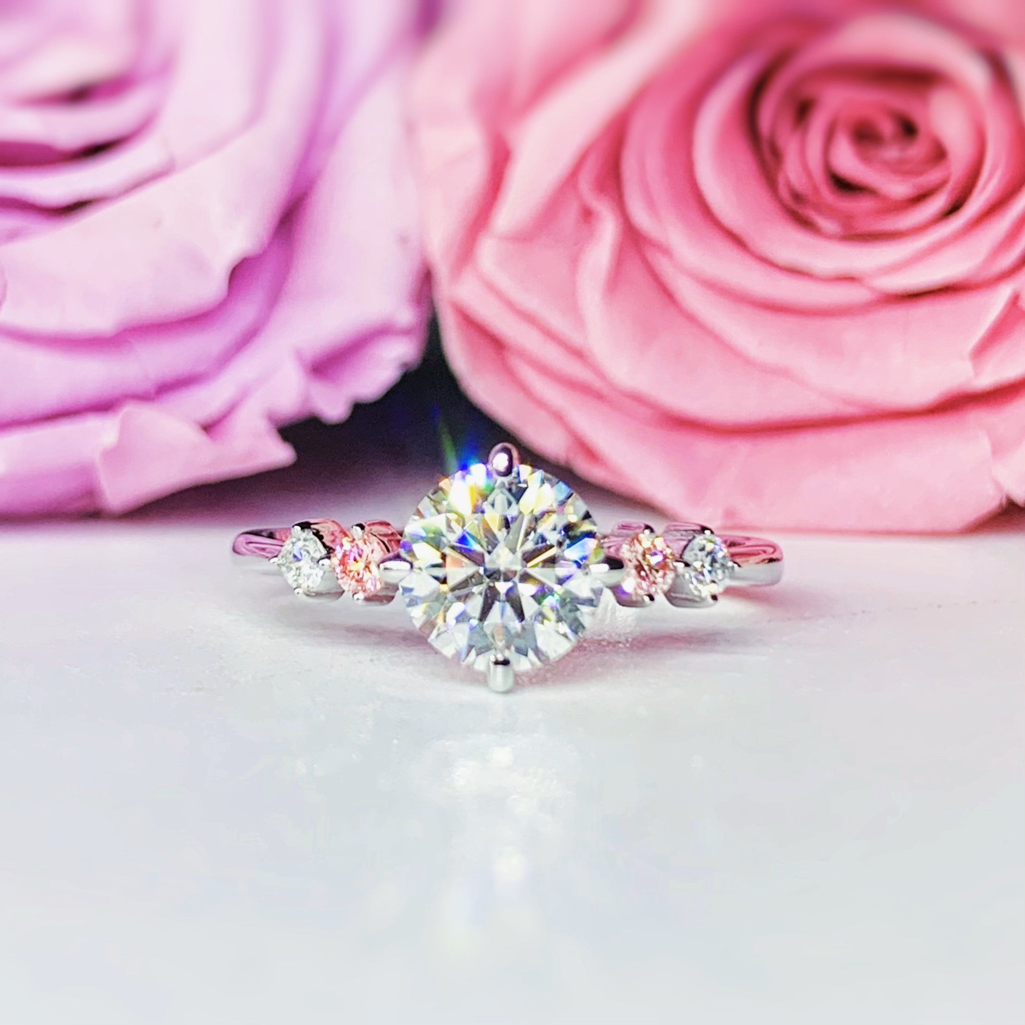 LGT031 - [Setting Only] Side Stone Diamond Engagement Ring