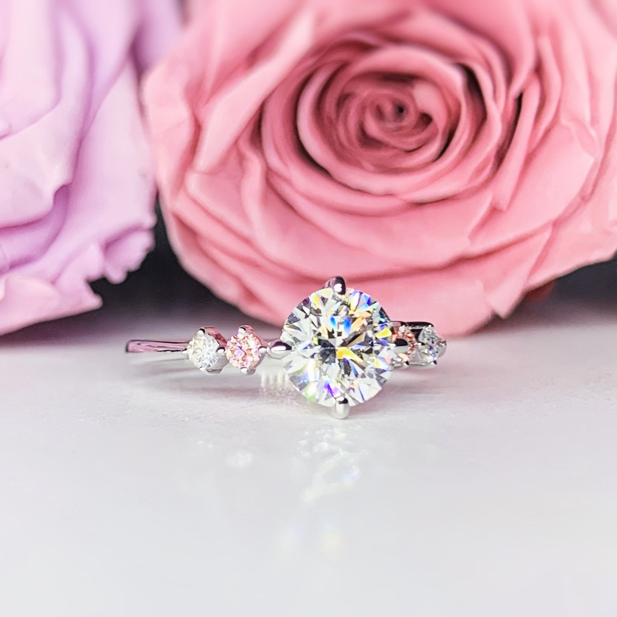 LGT031 - [Setting Only] Side Stone Diamond Engagement Ring