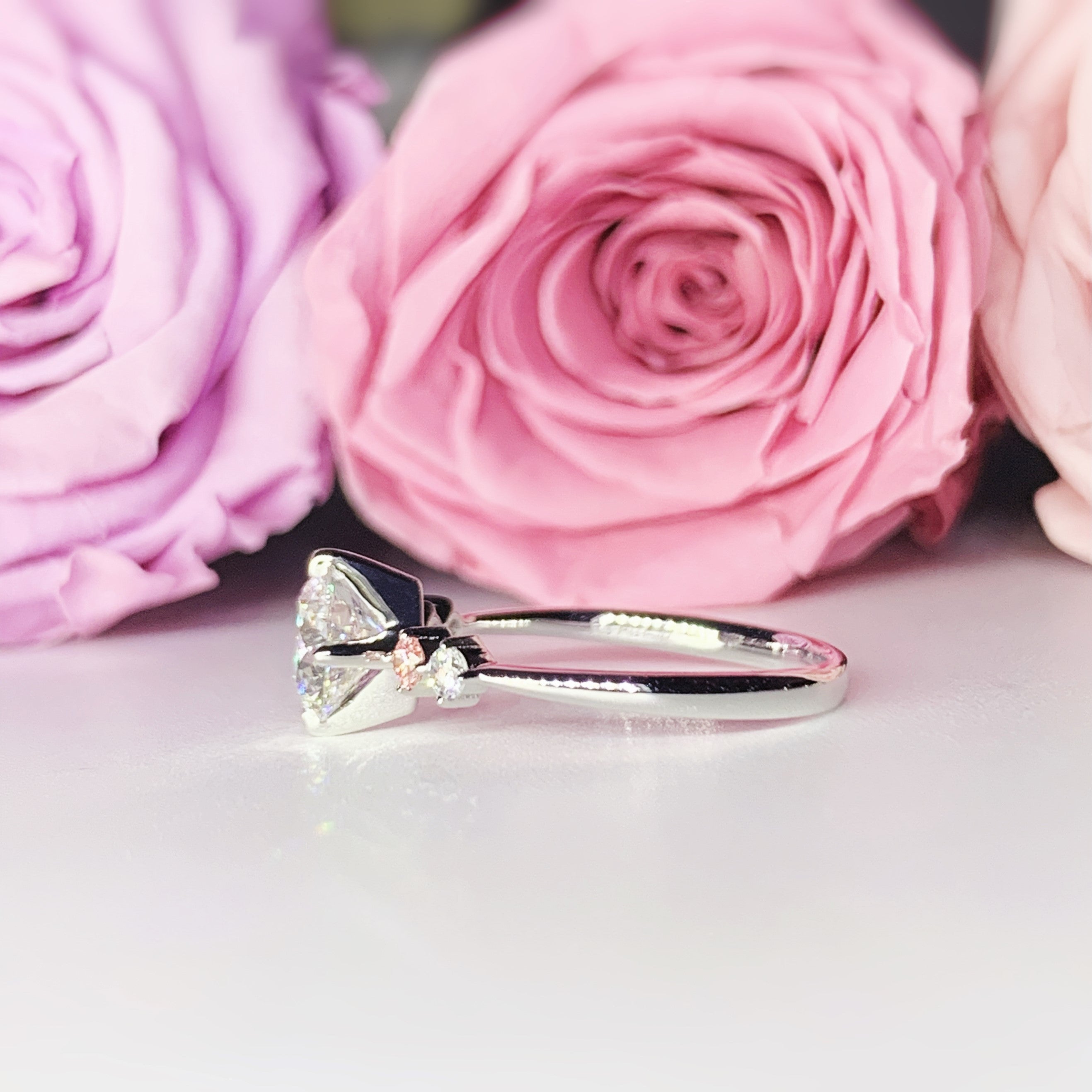 LGT031 - [Setting Only] Side Stone Diamond Engagement Ring