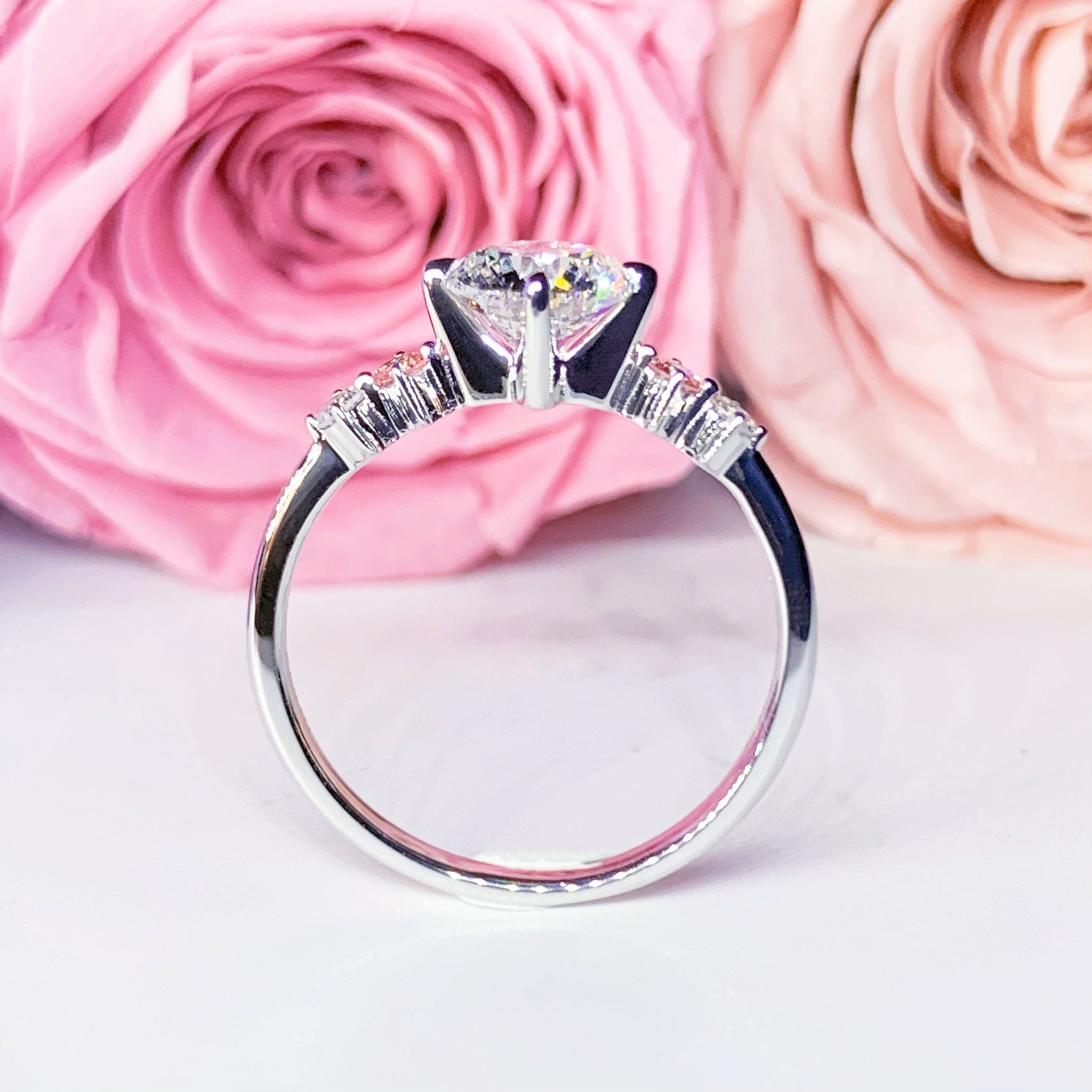 LGT031 - [Setting Only] Side Stone Diamond Engagement Ring