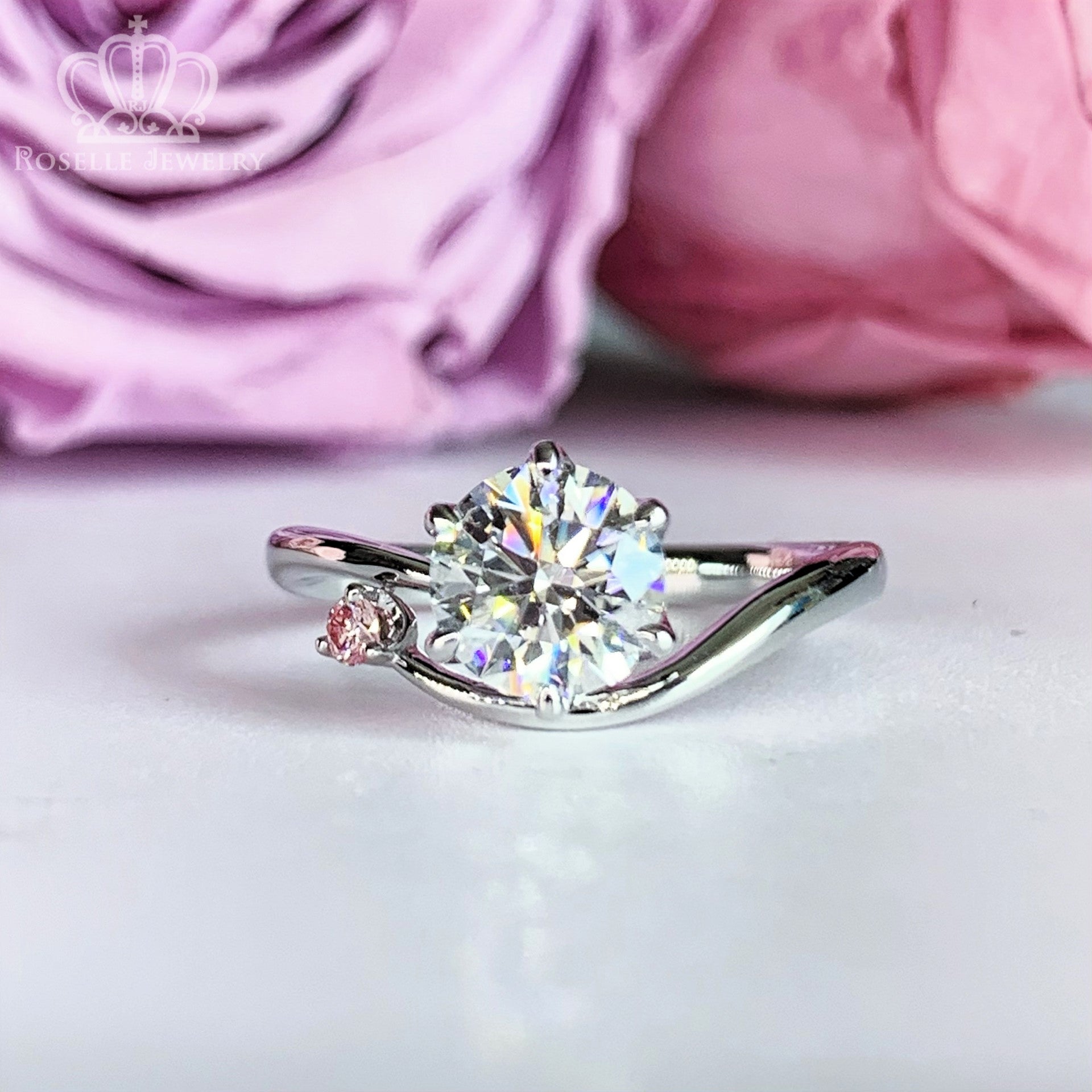 LGT201 - [Setting Only]  Twist Side Stone Diamond Engagement Ring
