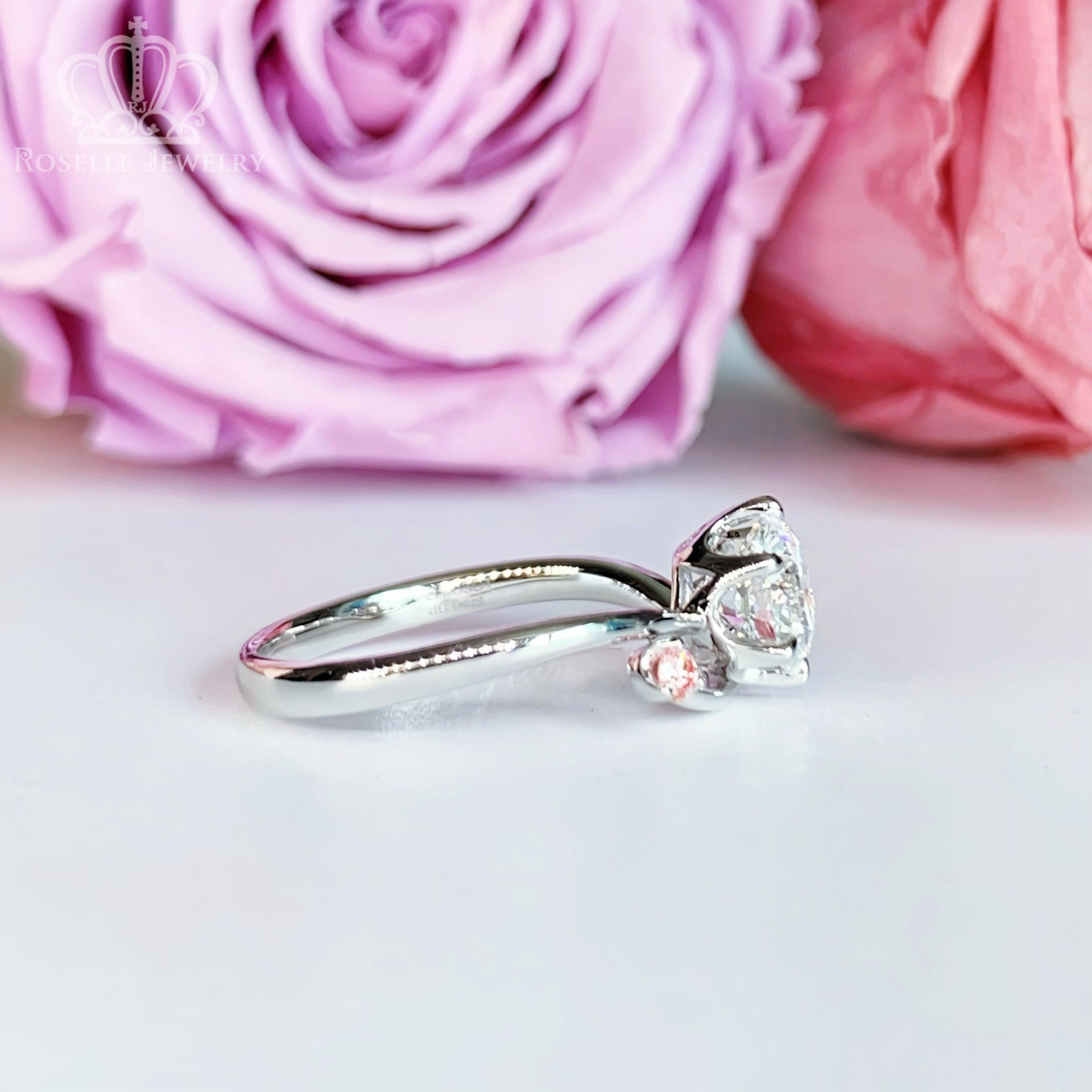 LGT201 - [Setting Only]  Twist Side Stone Diamond Engagement Ring