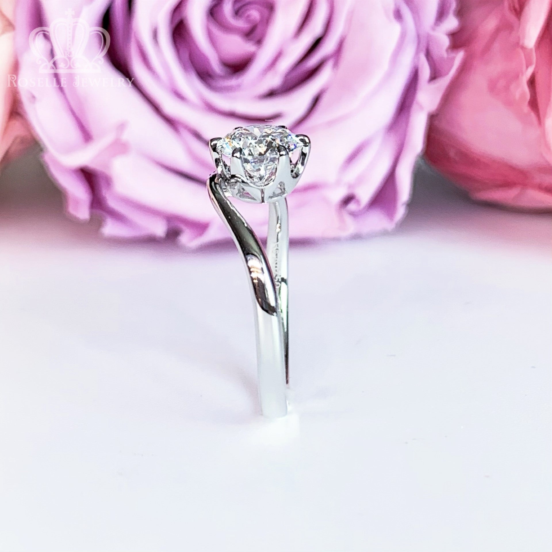 LGT201 - [Setting Only]  Twist Side Stone Diamond Engagement Ring