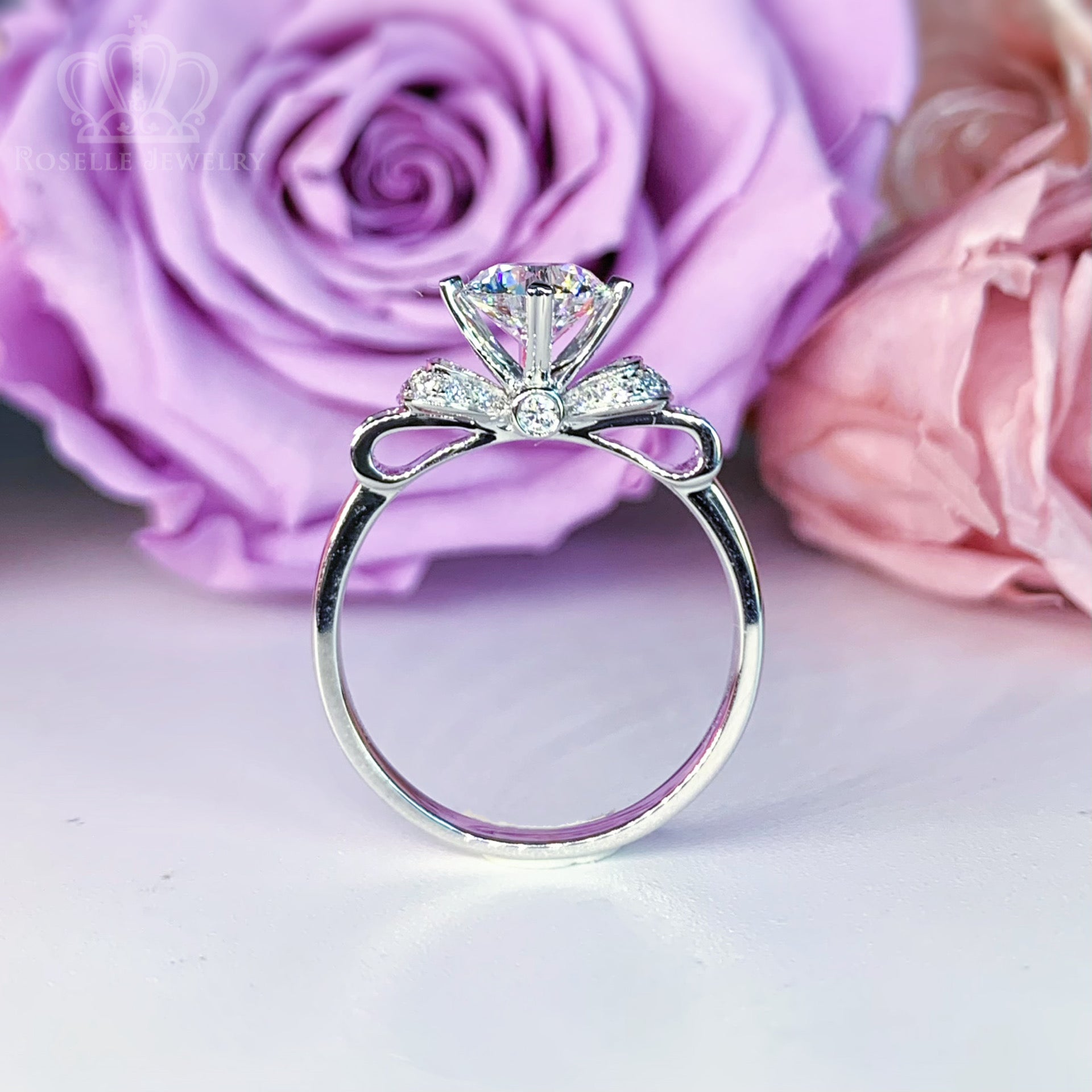LGR085 - [Setting Only] Side Stone Diamond Bow Engagement Ring