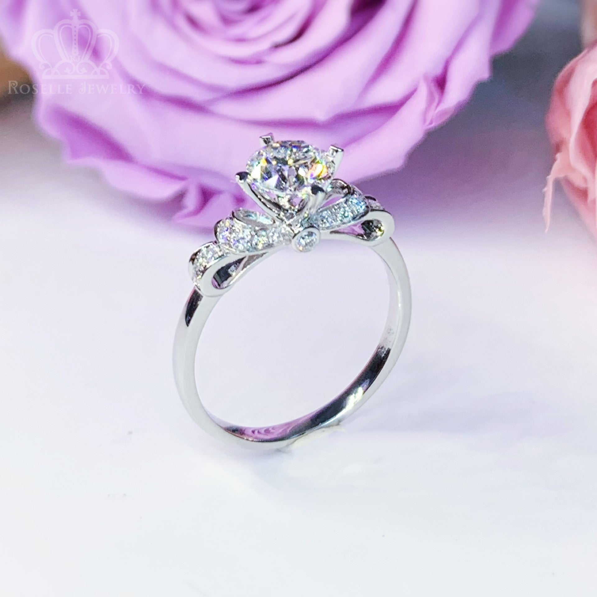 LGR085 - [Setting Only] Side Stone Diamond Bow Engagement Ring