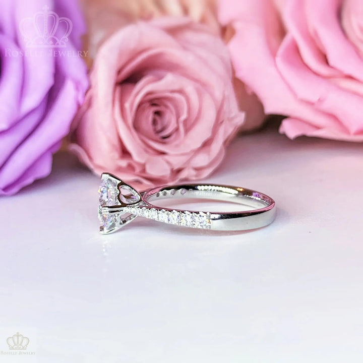 18K White Gold Side Stone Diamond Engagement Ring - LGR089 with 1.37ctw CHARLISA™