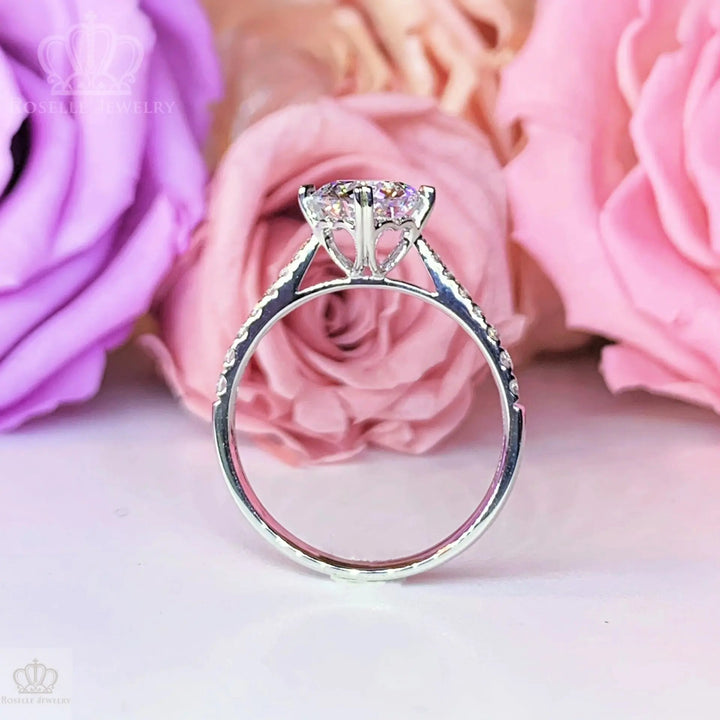 18K White Gold Side Stone Diamond Engagement Ring - LGR089 with 1.37ctw CHARLISA™