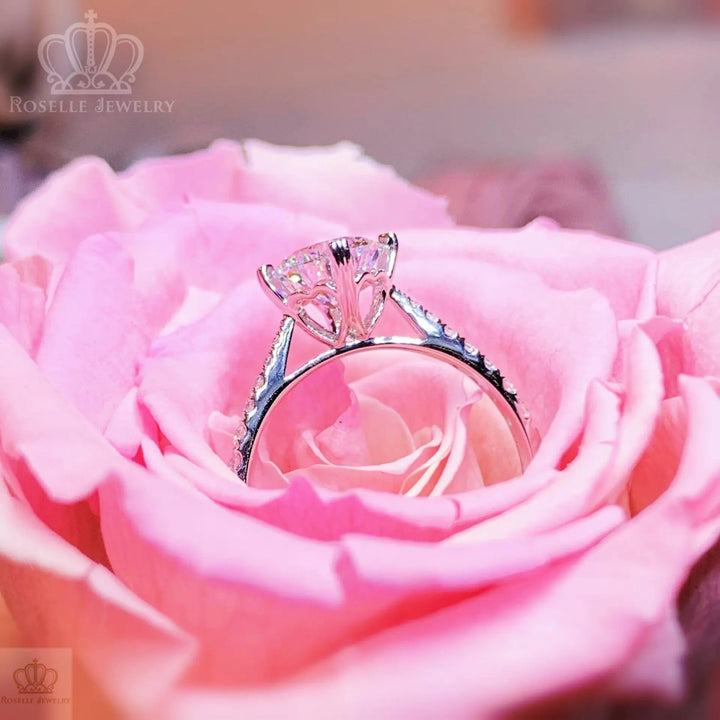 18K White Gold Side Stone Diamond Engagement Ring - LGR089 with 1.37ctw CHARLISA™