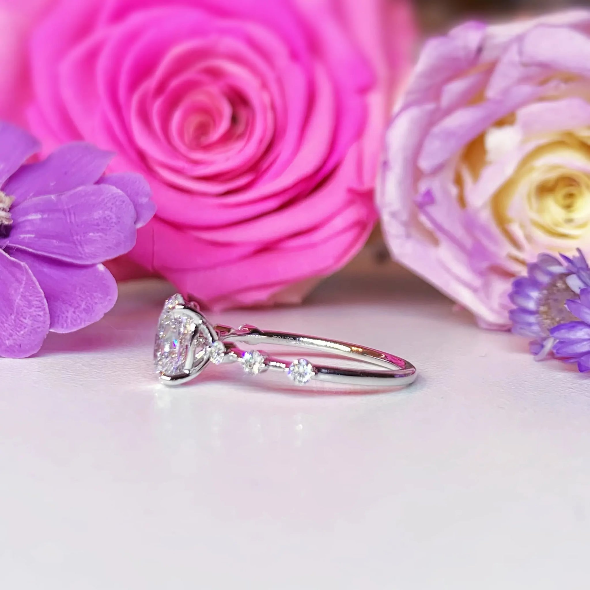 Side Stone Diamond Engagement Ring [Setting Only] - LGR006s CHARLISA™