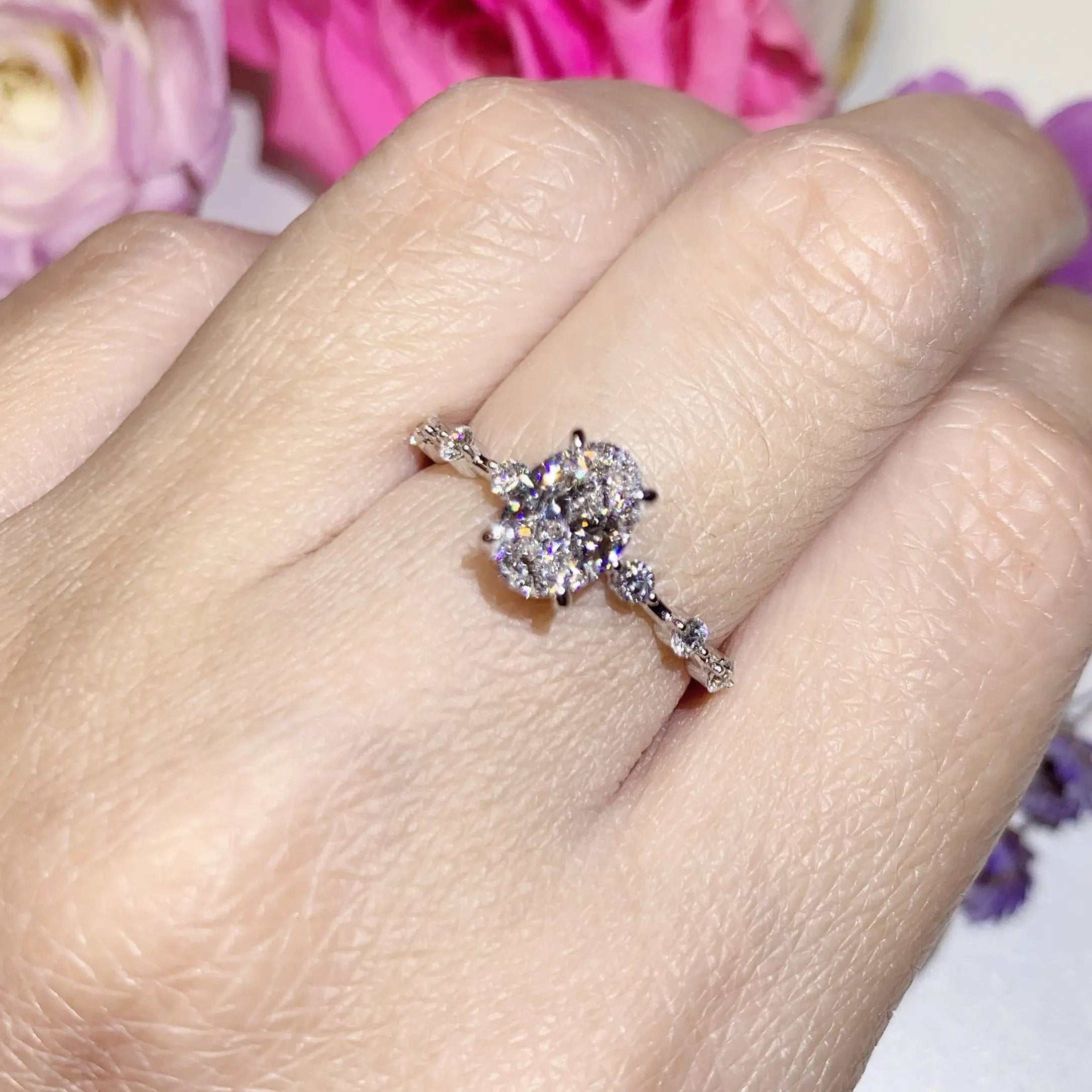 Side Stone Diamond Engagement Ring [Setting Only] - LGR006s CHARLISA™