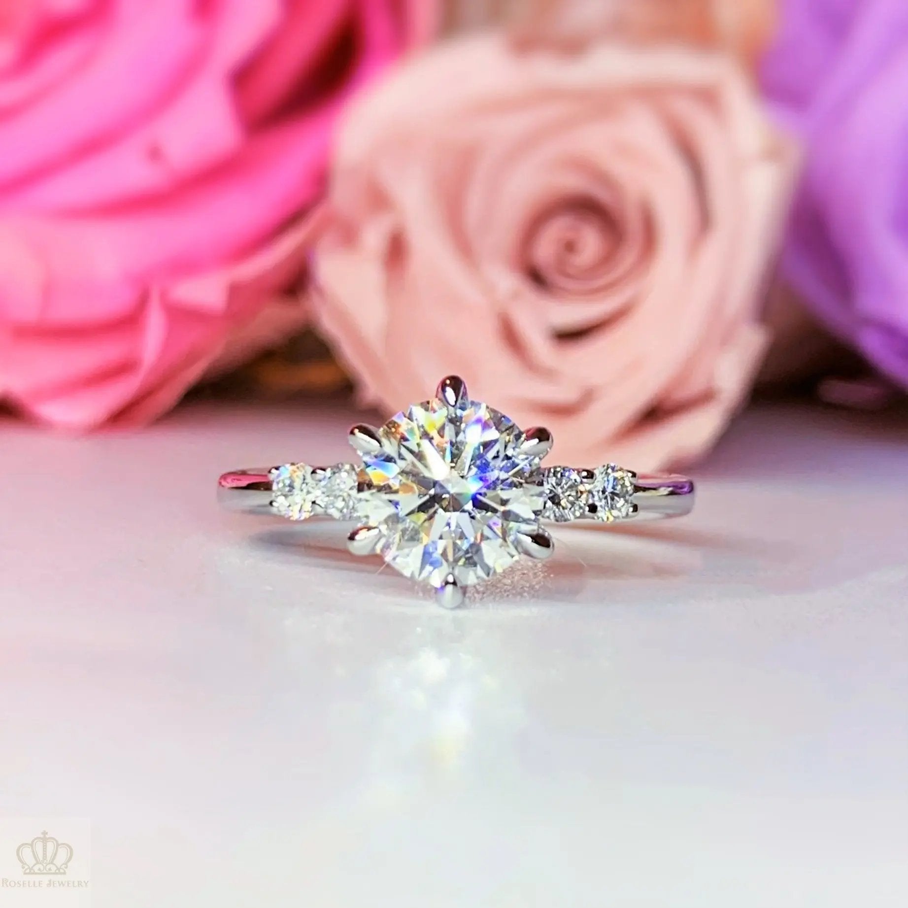 Pave Side Stone Diamond Engagement Ring [Setting Only] - LGR046 CHARLISA™