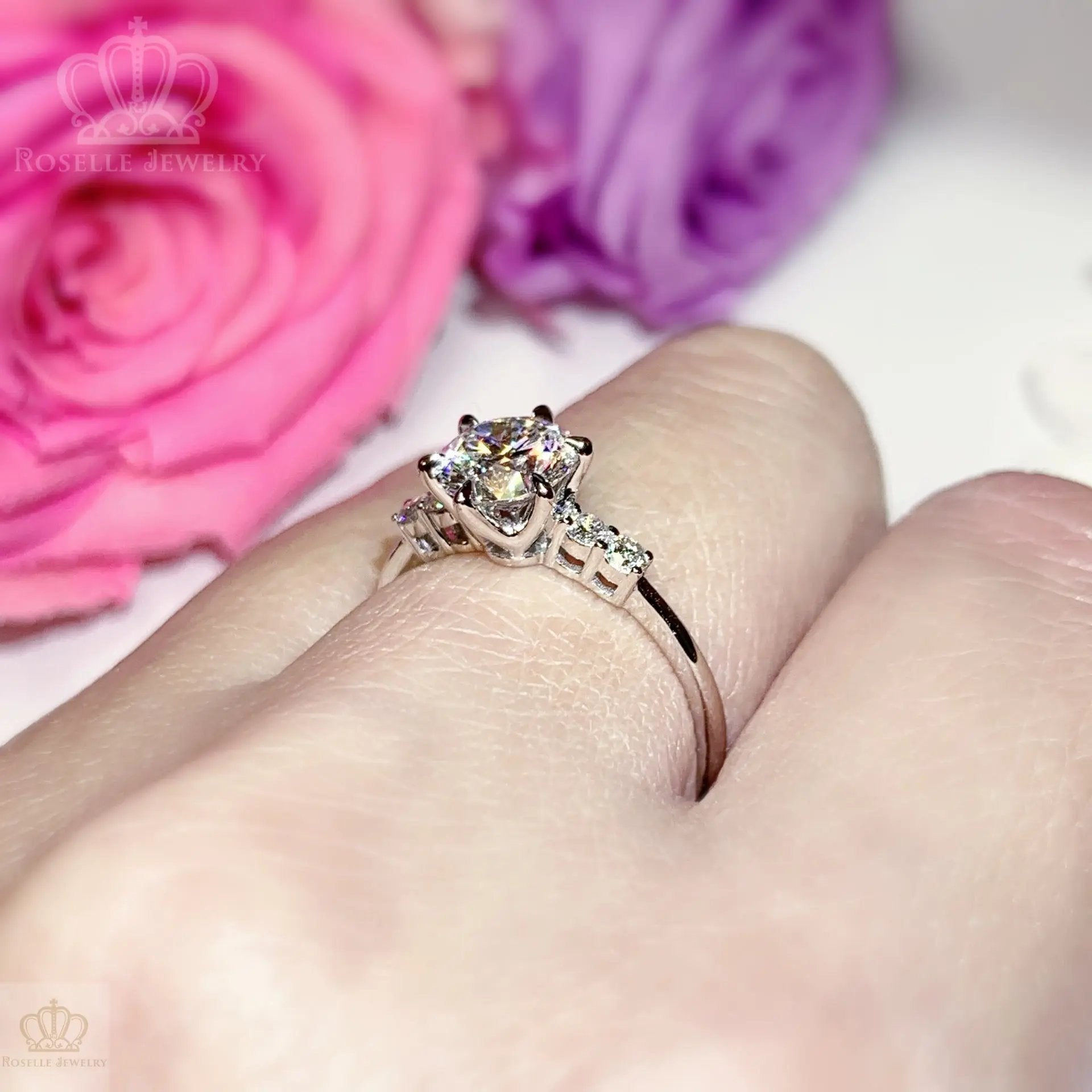Pave Side Stone Diamond Engagement Ring [Setting Only] - LGR046 CHARLISA™