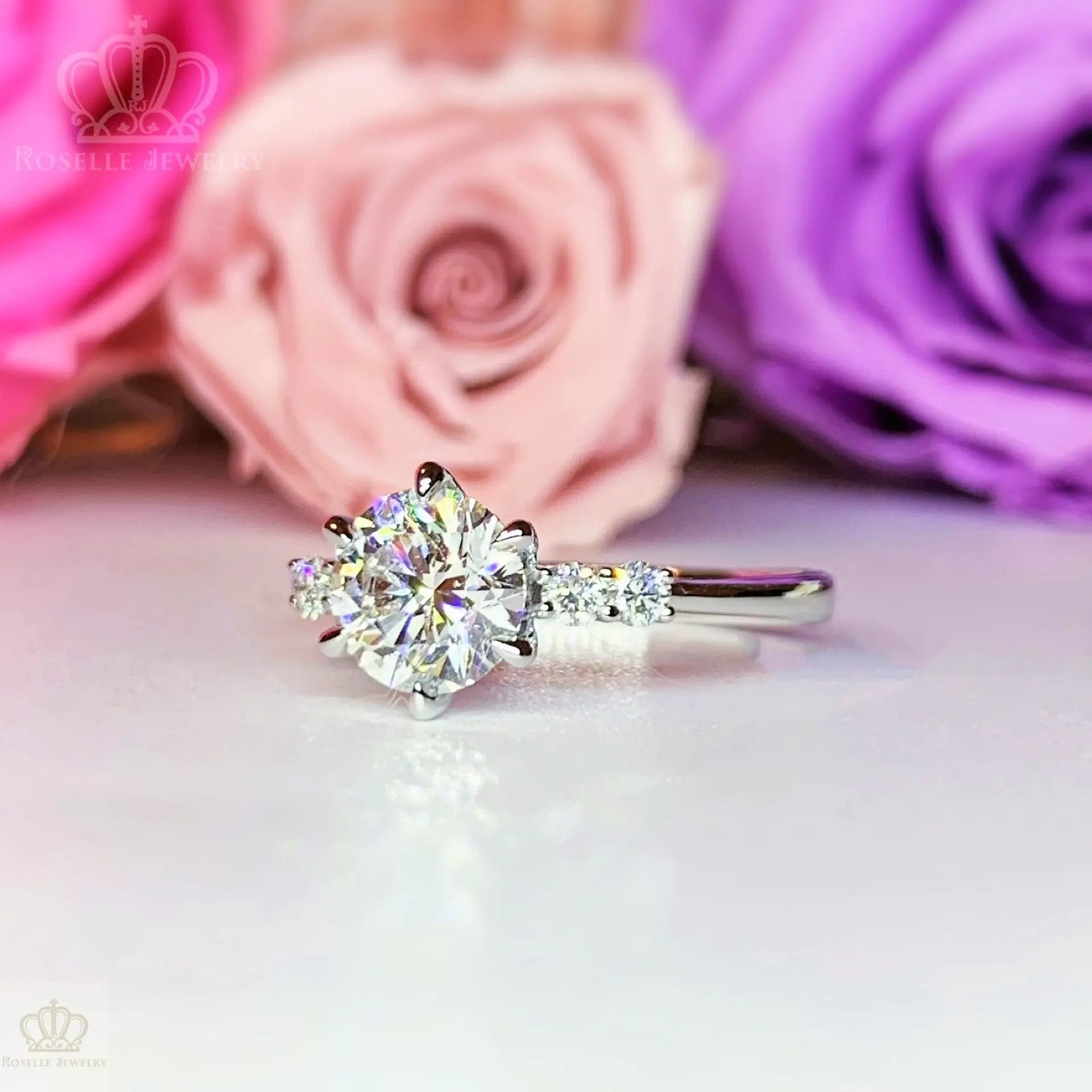 Pave Side Stone Diamond Engagement Ring [Setting Only] - LGR046 CHARLISA™