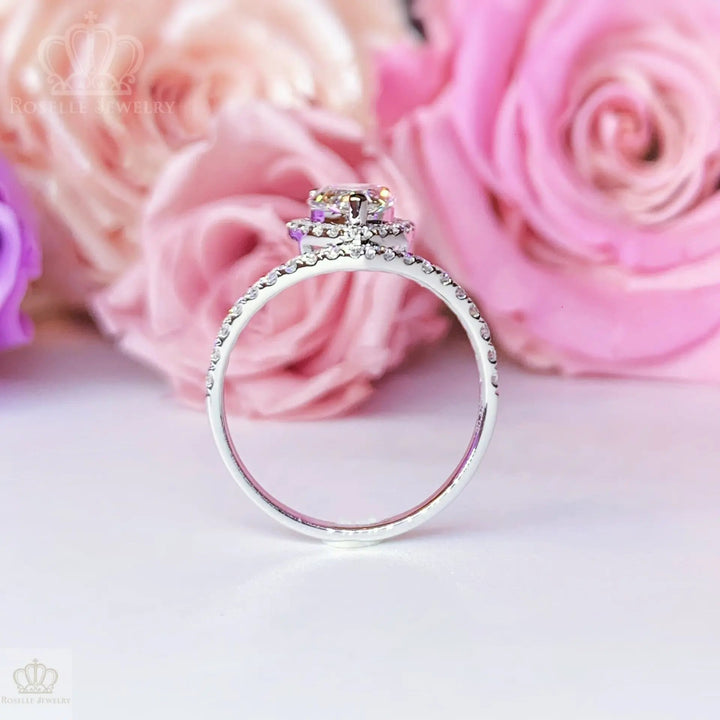 1.01CT Pear Lab Grown V Shape Diamond Halo Engagement Ring - LGR084 CHARLISA™