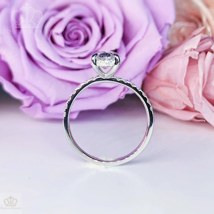 1.50CT Oval Lab Grown Side Stone Diamond Engagement Ring - LGR086 CHARLISA™