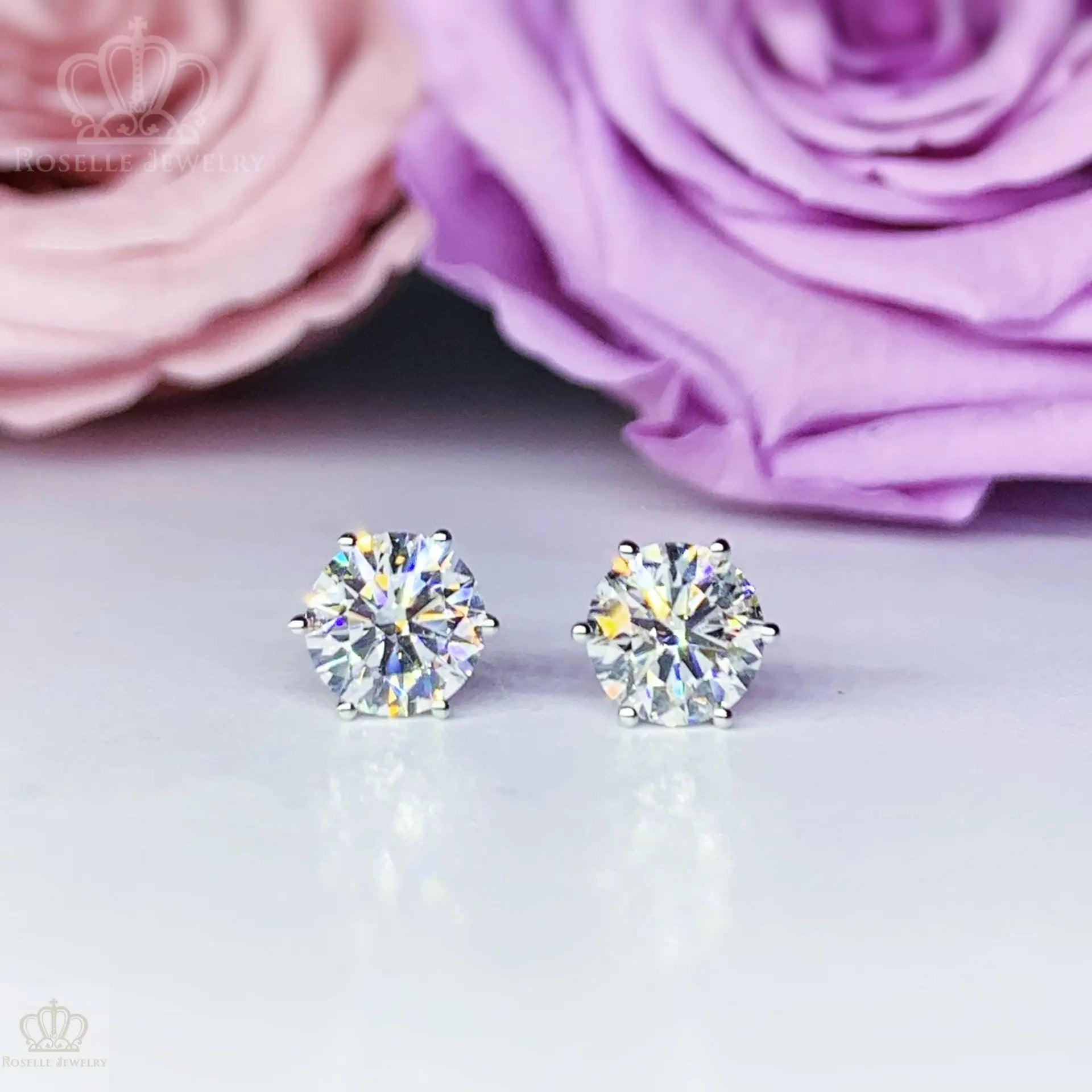 LE33 - [Setting Only] Six Prong Diamond Stud Earrings CHARLISA™