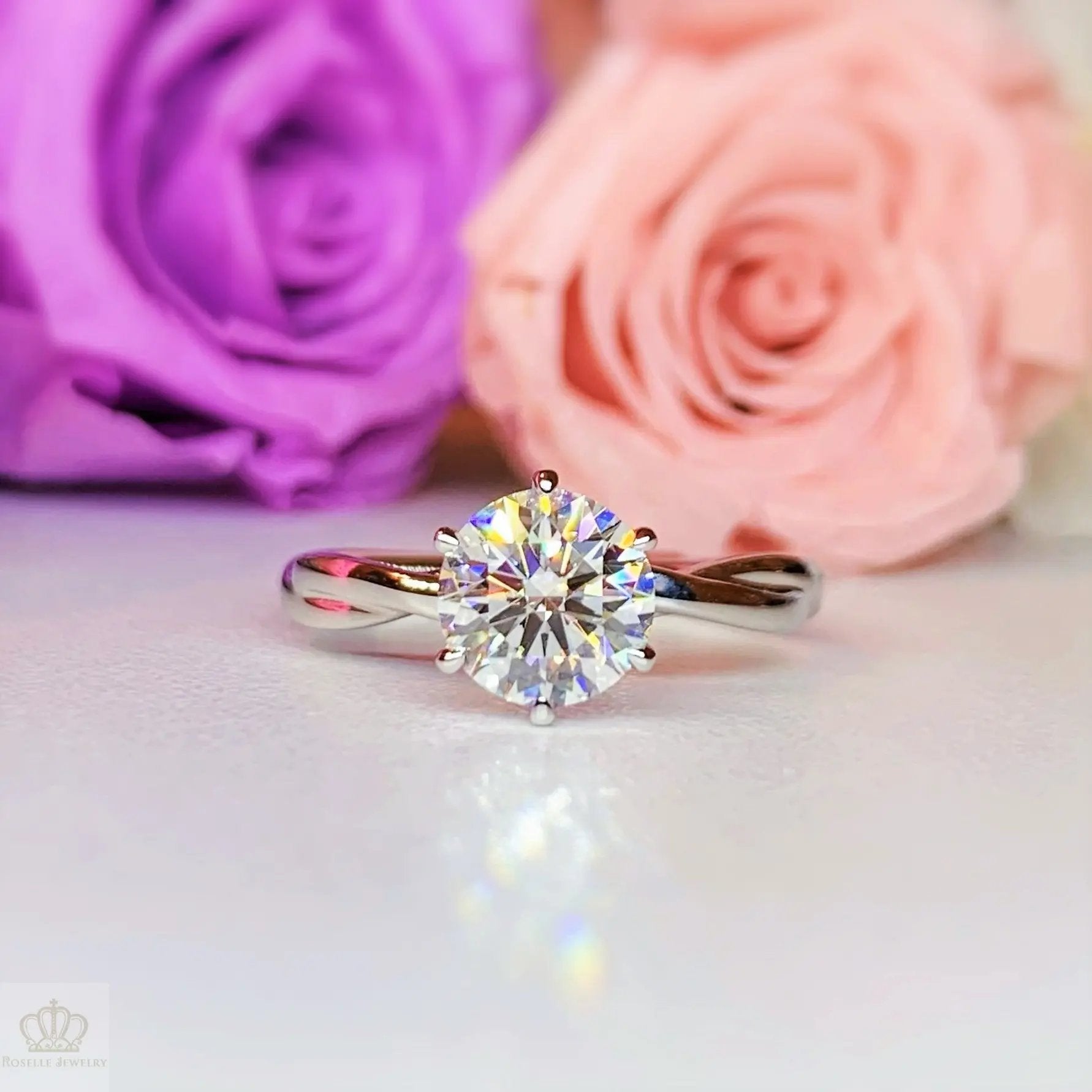 SIX Prong Twist Solitaire Diamond Engagement Ring [Setting Only] - KNT17 CHARLISA™