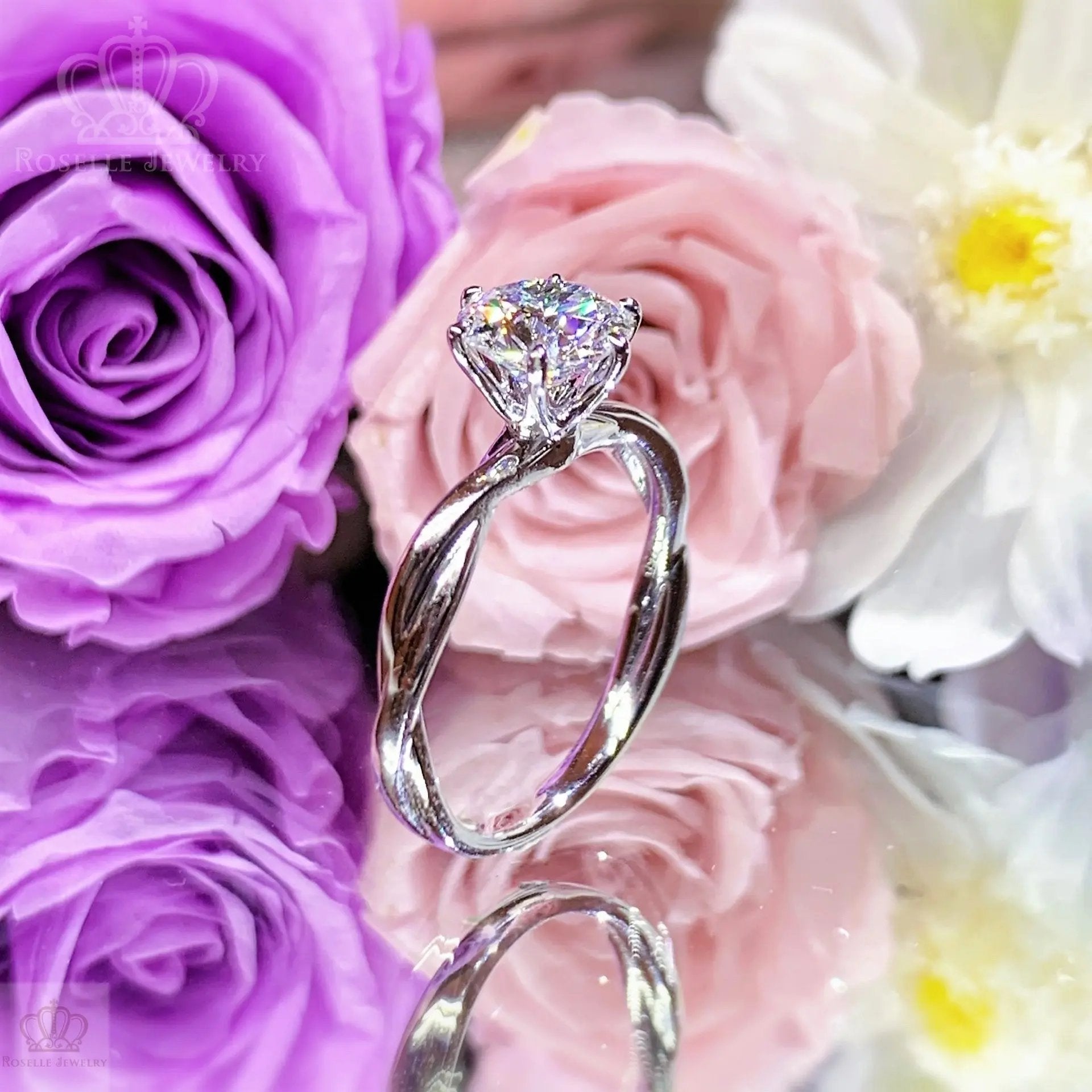SIX Prong Twist Solitaire Diamond Engagement Ring [Setting Only] - KNT17 CHARLISA™