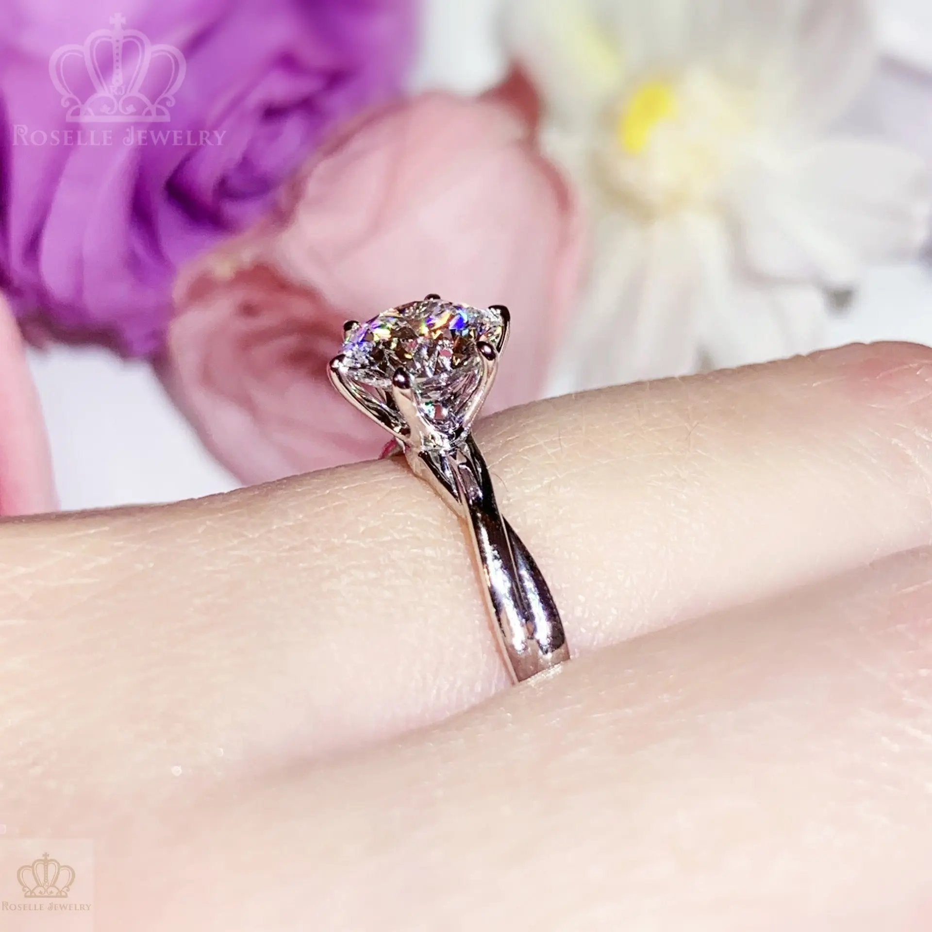 SIX Prong Twist Solitaire Diamond Engagement Ring [Setting Only] - KNT17 CHARLISA™