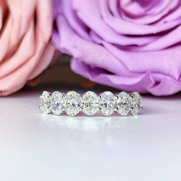 LGR113 - 1.03CTW Oval Diamonds Half Eternity Wedding Ring Camelia™