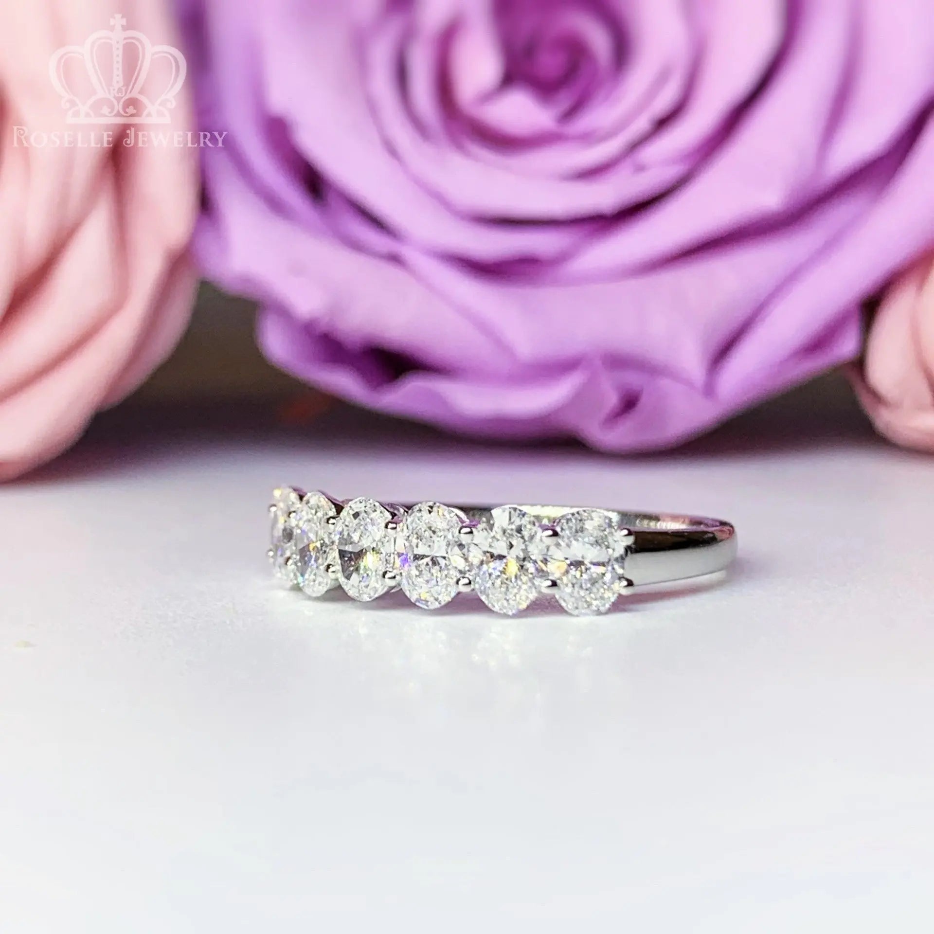 LGR113 - 1.03CTW Oval Diamonds Half Eternity Wedding Ring Camelia™