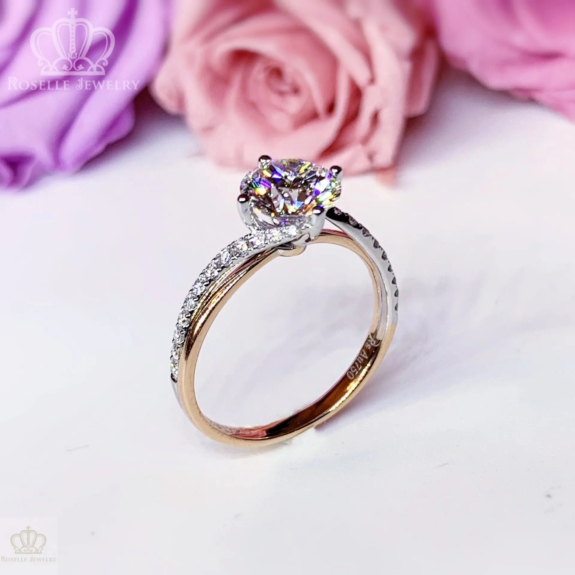 LGR125 -  [Setting Only] Twist Two Tone Gold Diamond Engagement Ring CHARLISA™