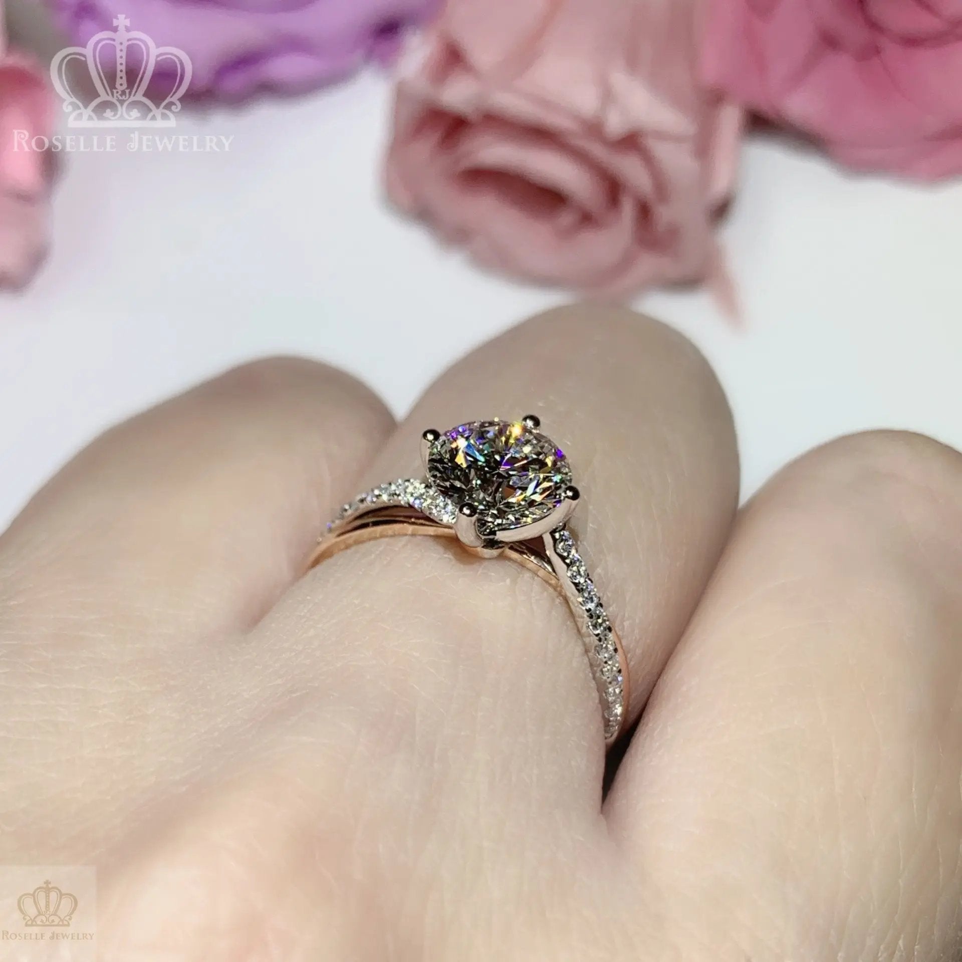 LGR125 -  [Setting Only] Twist Two Tone Gold Diamond Engagement Ring CHARLISA™