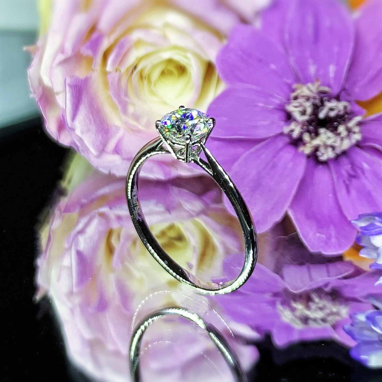 LGR009 - [Setting Only] Four Prong Solitaire Diamond Engagement Ring