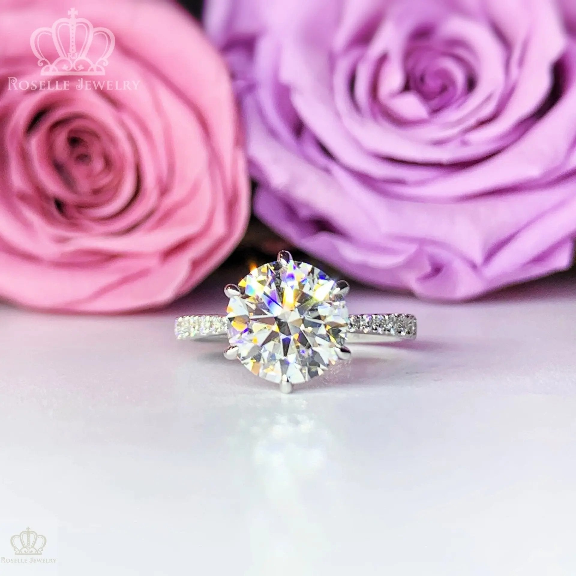 Six Prong Side Stone Diamond Engagement Ring [Setting Only] - LGR240s CHARLISA™