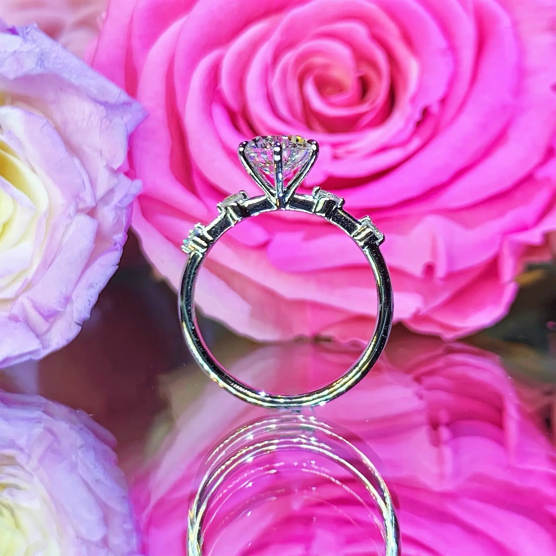 LGR015 -  [Setting Only] Side Stone Diamond Engagement Ring CHARLISA™