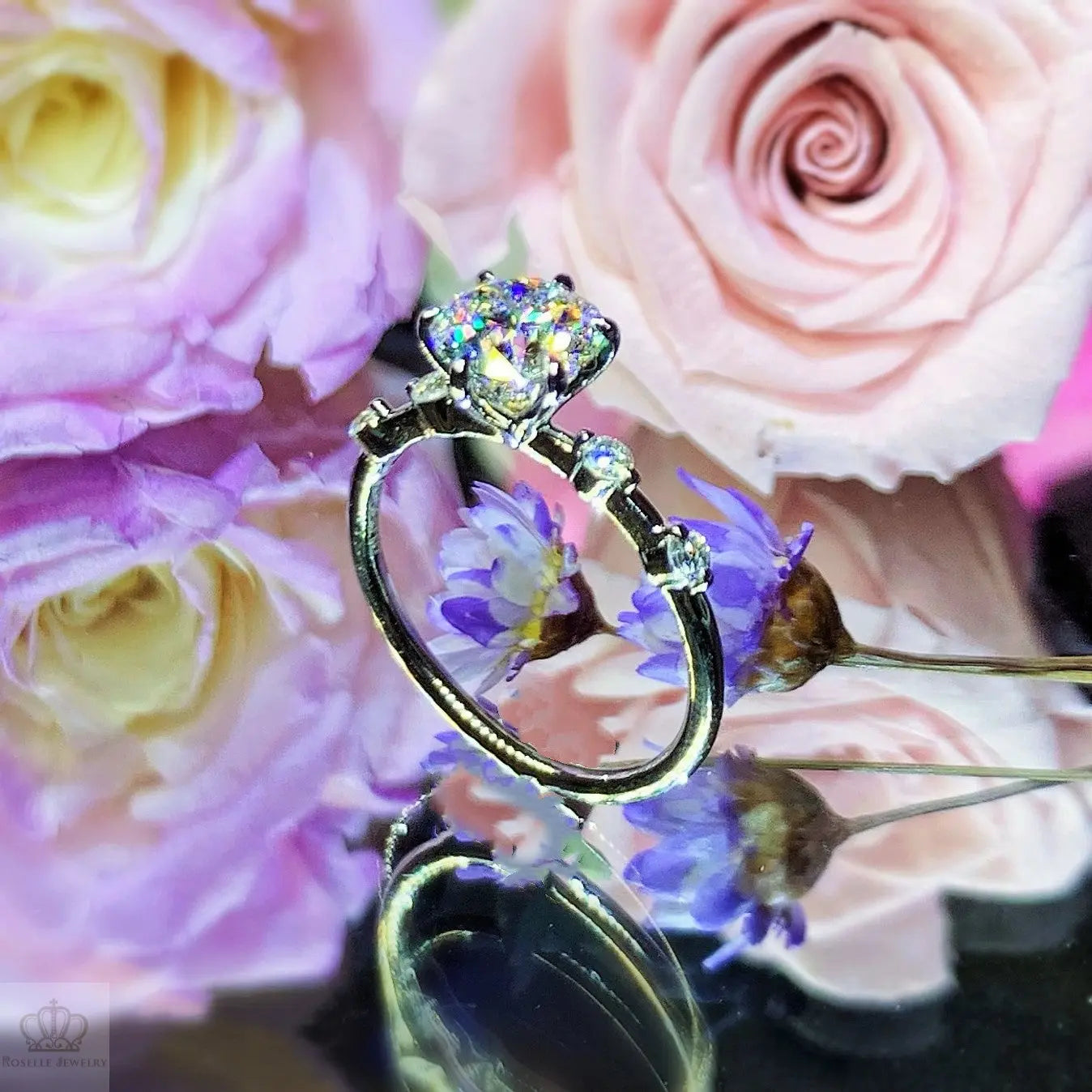 LGR015 -  [Setting Only] Side Stone Diamond Engagement Ring CHARLISA™