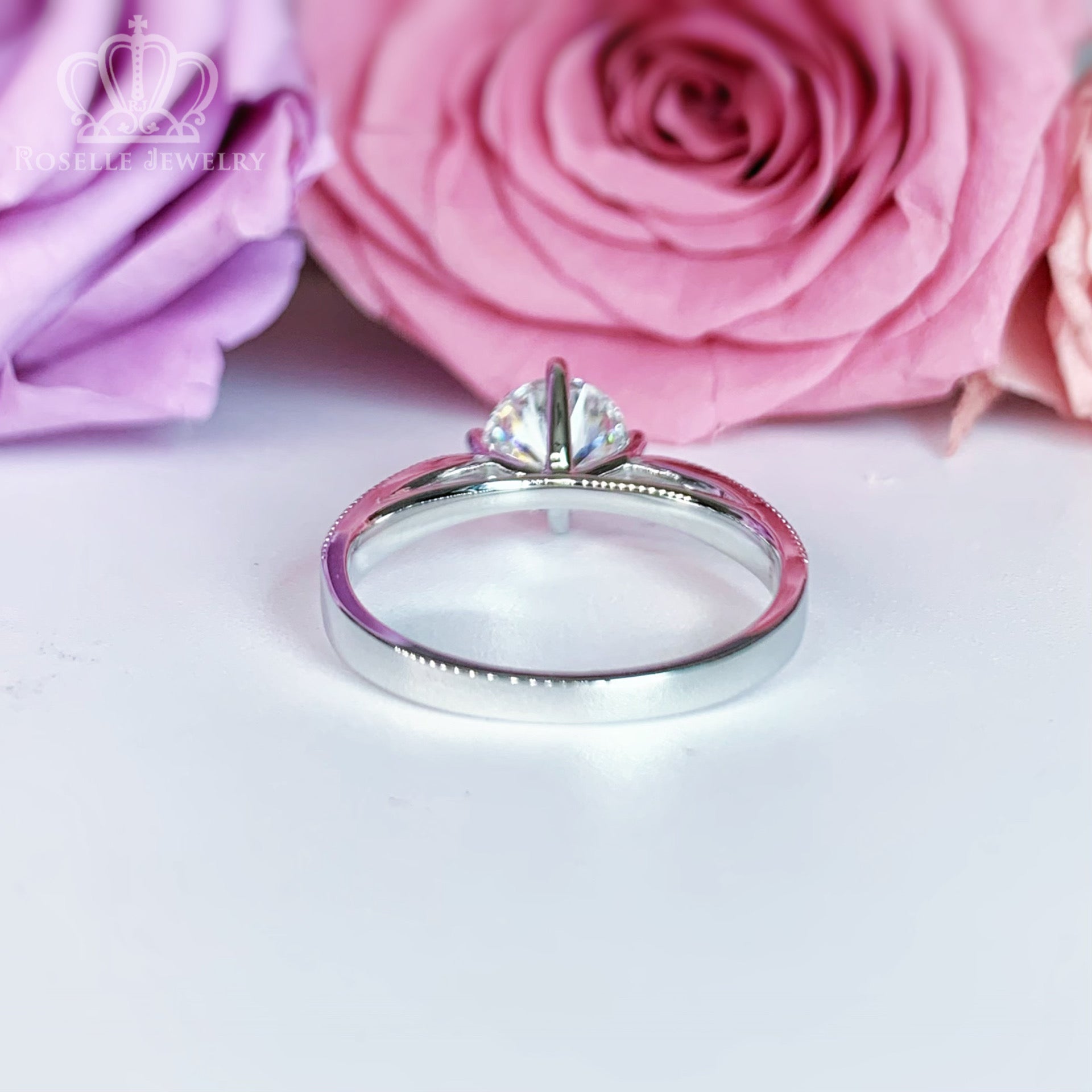 LGN044 - [Setting Only] Floral Four Prong Solitaire Engagement Ring