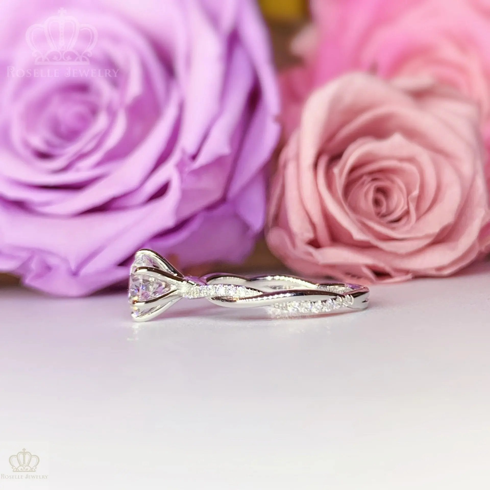 Twist Side Stone Lab Grown Diamond Engagement Ring [Setting Only] - LGR058 CHARLISA™