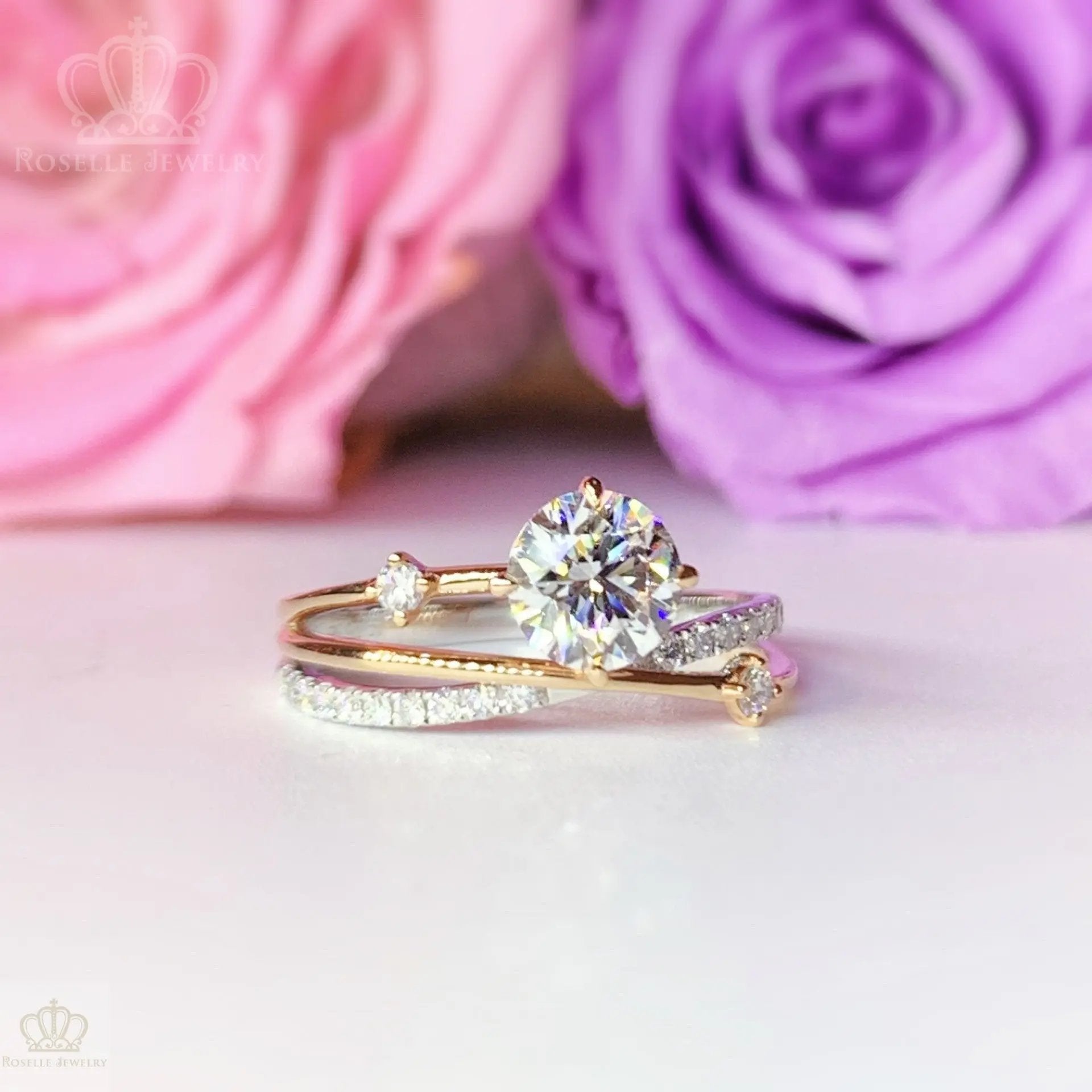 LGR059 - Twist Side Stone Diamond Engagement Ring [Setting Only] CHARLISA™