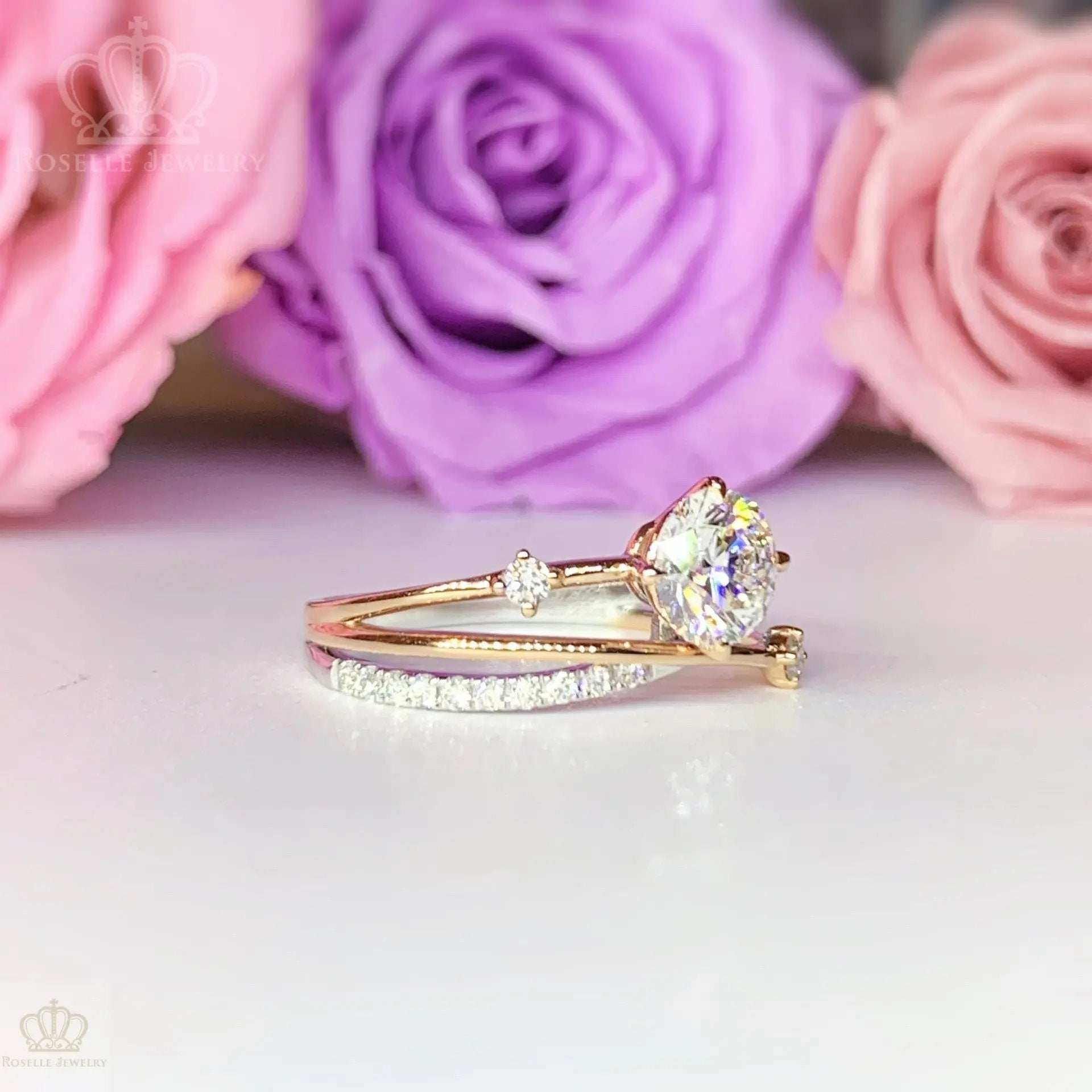 LGR059 - Twist Side Stone Diamond Engagement Ring [Setting Only] CHARLISA™