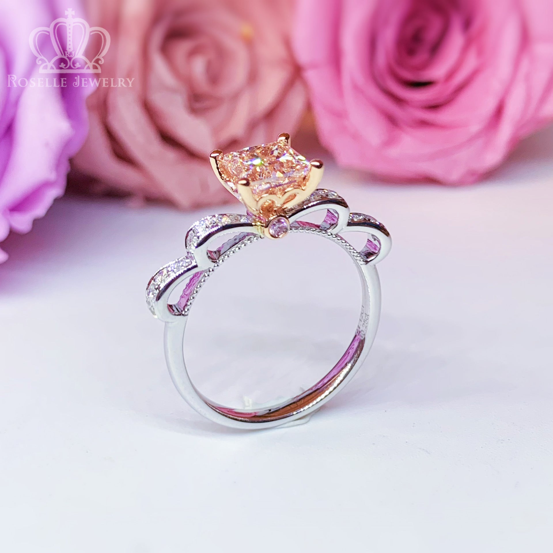 KTB6 - [Setting Only] Side Stone Diamond Bow Engagement Ring