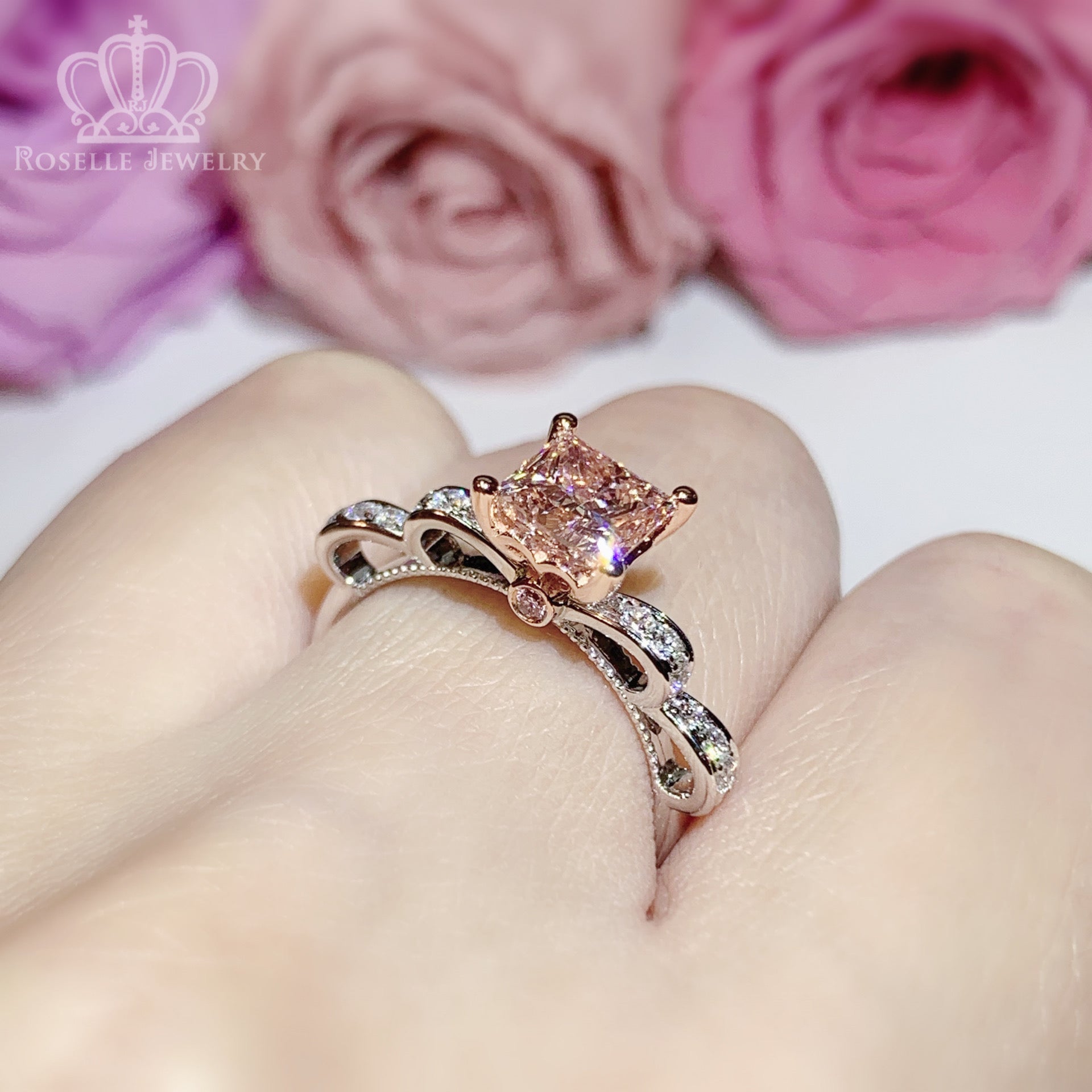 KTB6 - [Setting Only] Side Stone Diamond Bow Engagement Ring