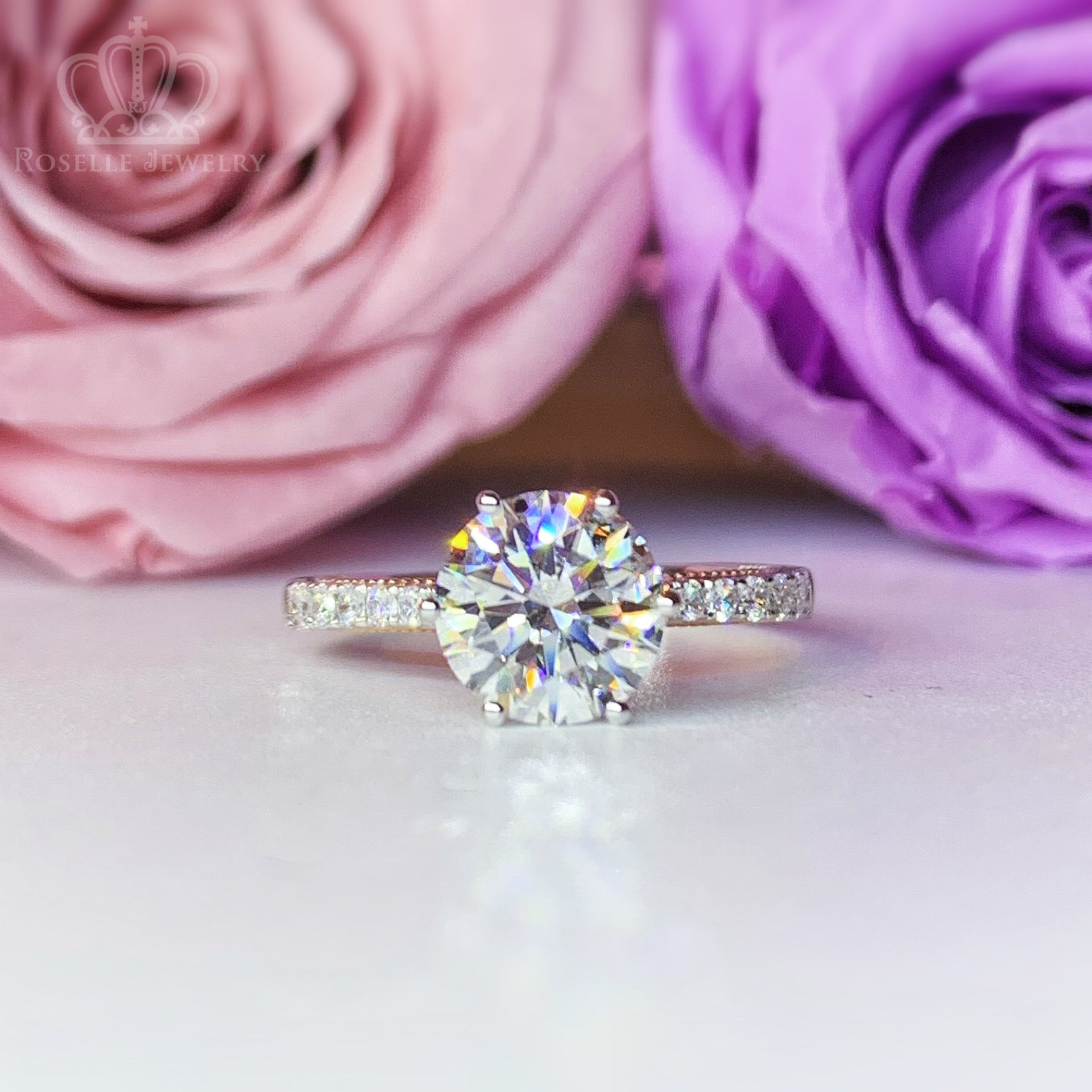 Vintage Side Stone Engagement Ring [Setting Only] - LGV004
