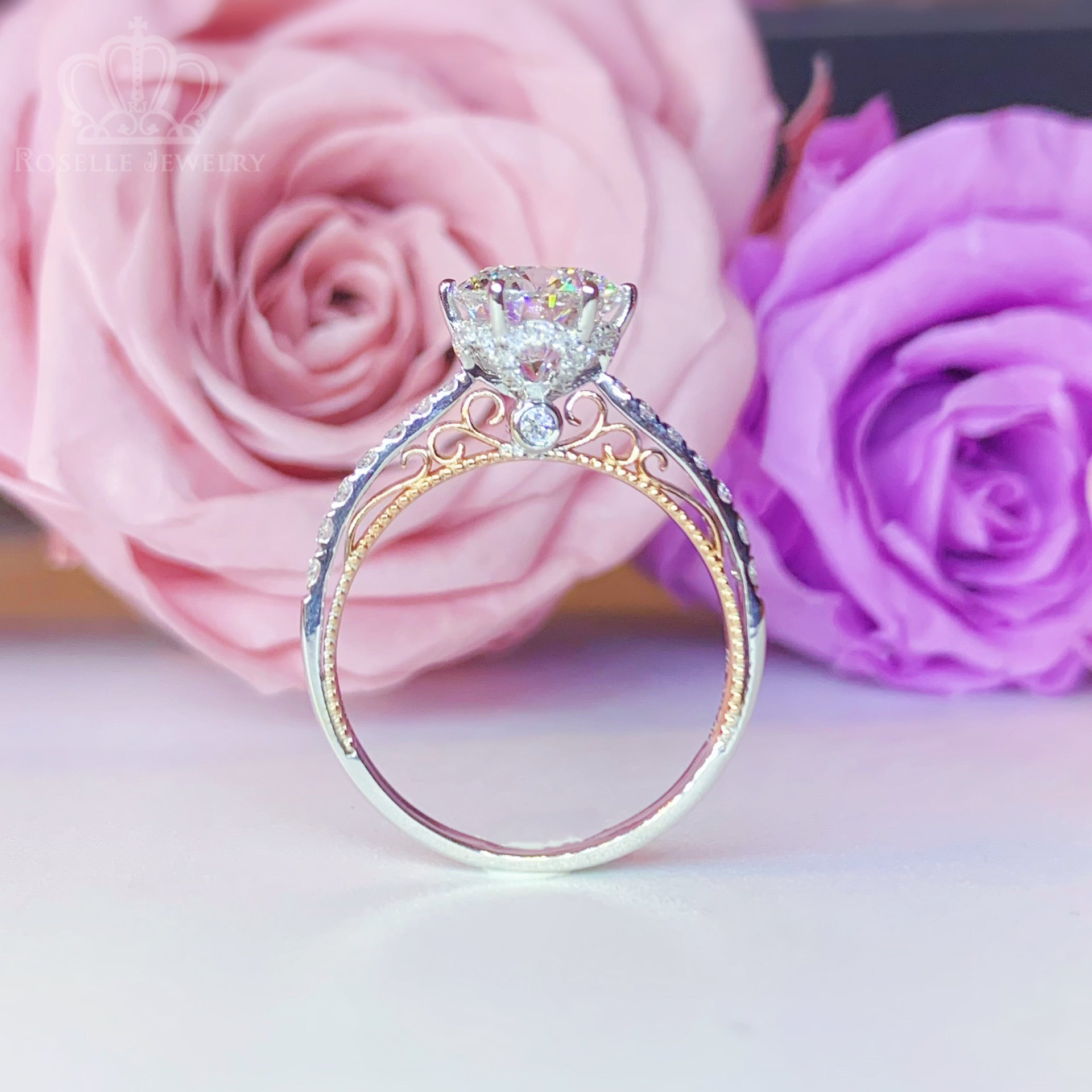 Vintage Side Stone Engagement Ring [Setting Only] - LGV004